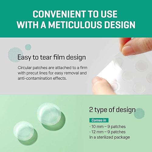 Miniatura 7 de SOME BY MI 30 Días Milagroso Parche Claro para Manchas - Paquete de 5, 90 Unidades, 2 Tamaños (10mm 45Unidades, 12mm 45Unidades) - Parche Invisible