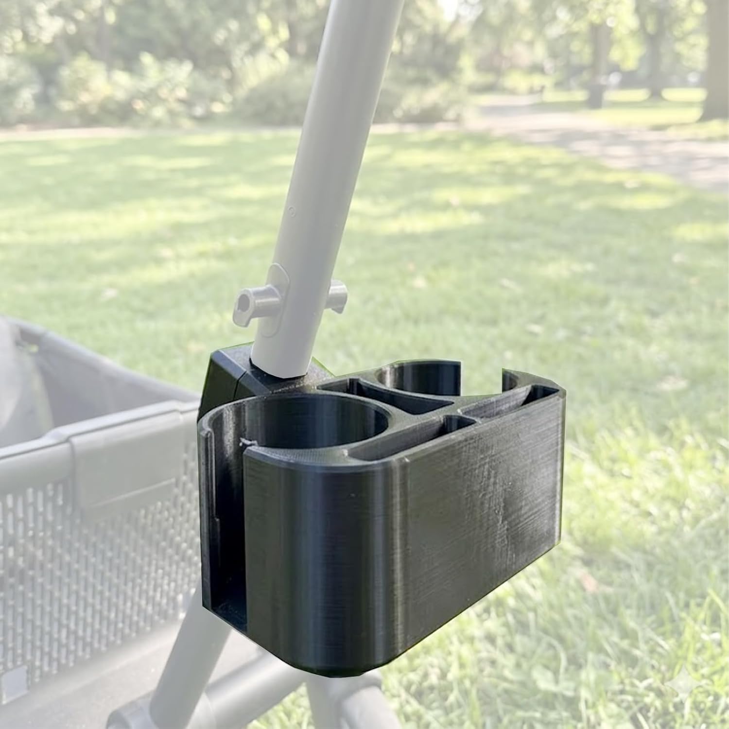 Cup and Phone Holder Compatible with Veer Wagon, 2-in-1 Wagon Cup Holder with Phone Slot, Large Tumbler Compatible Drink Holder, Outdoor Wagon Accessories for Parents Travel Walking