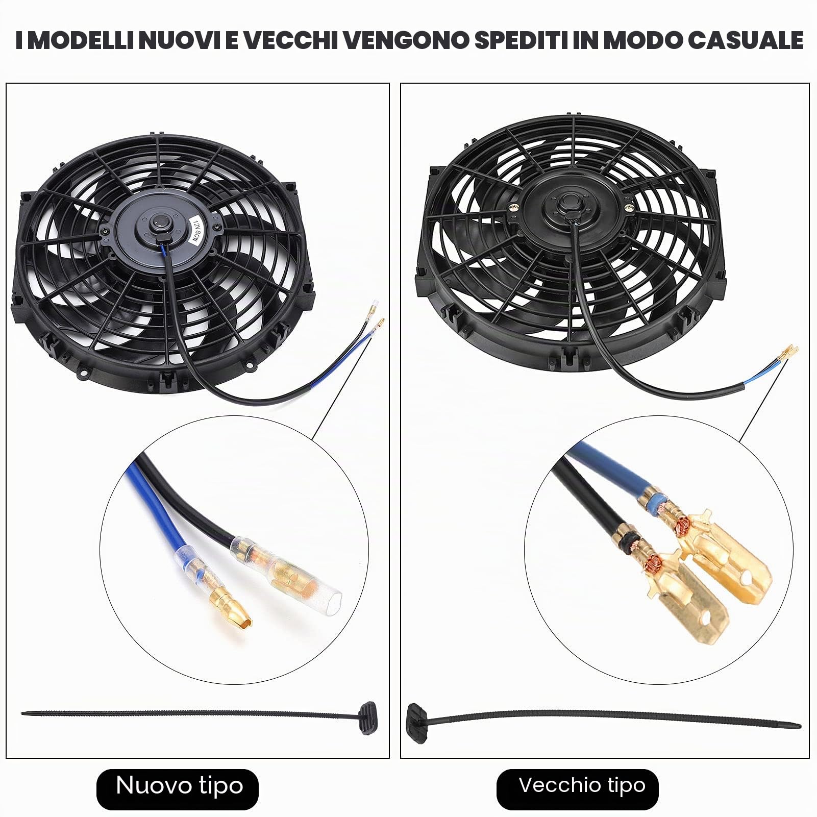 Estink Ventola Raffreddamento 12" 12V 80W | 10 lame, 12 pollici, 12V 80W, per radiatore auto