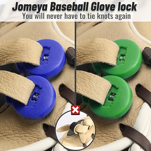 Miniatura 9 de Jomeya Cerraduras de guante, cerraduras de encaje para guantes de béisbol, paquete de 8, no requiere más nudos, ajuste universal para guantes de
