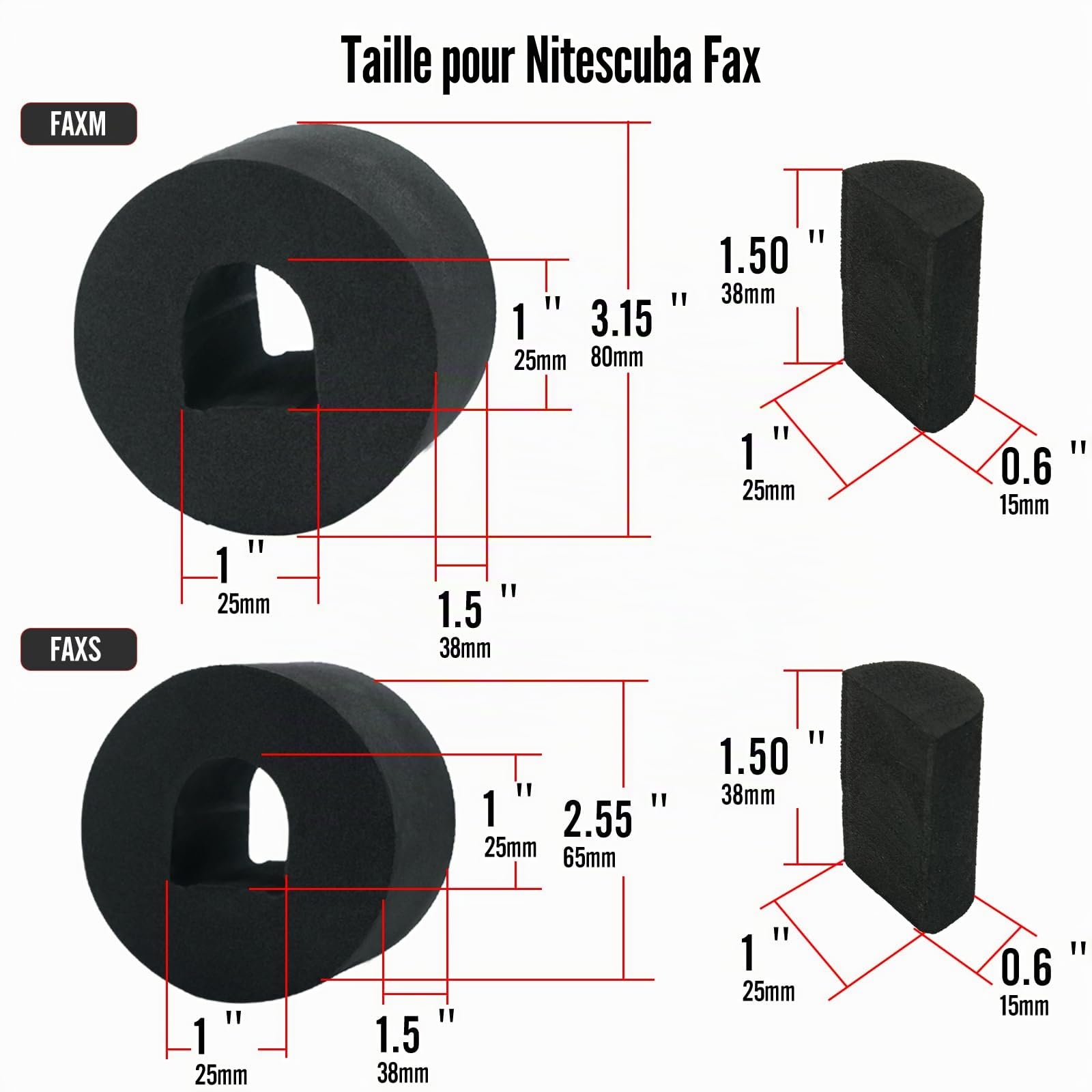 nitescuba FAXS Jumbo Float Kit Flotteur de nage pour Ultralight/INON/Sea&Sea Arms/WEEFINE/NITESCUBA Arms (FAXS)
