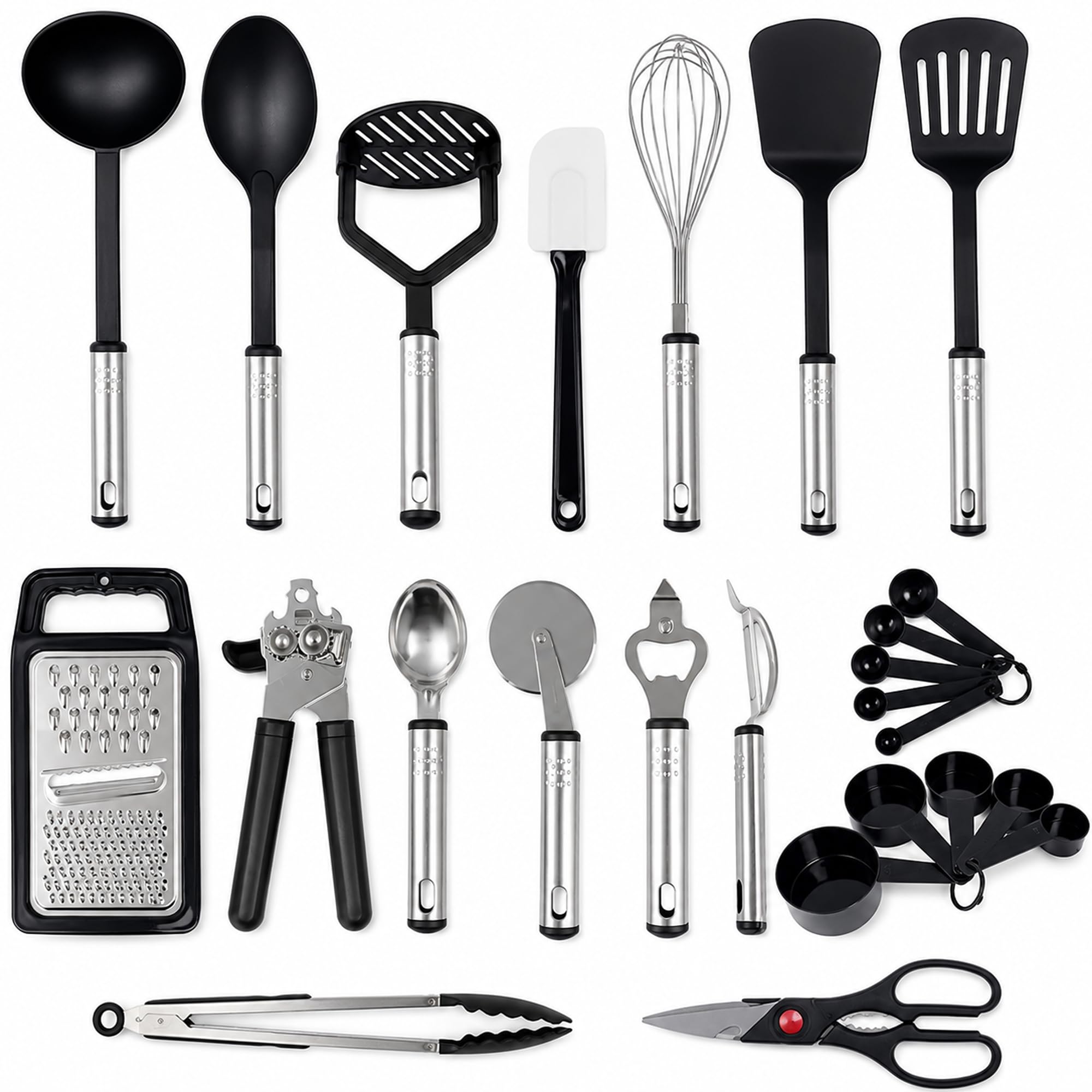 EPISENT Kitchen Utensils Set 25 Piece Cooking Utensil Set with Holder