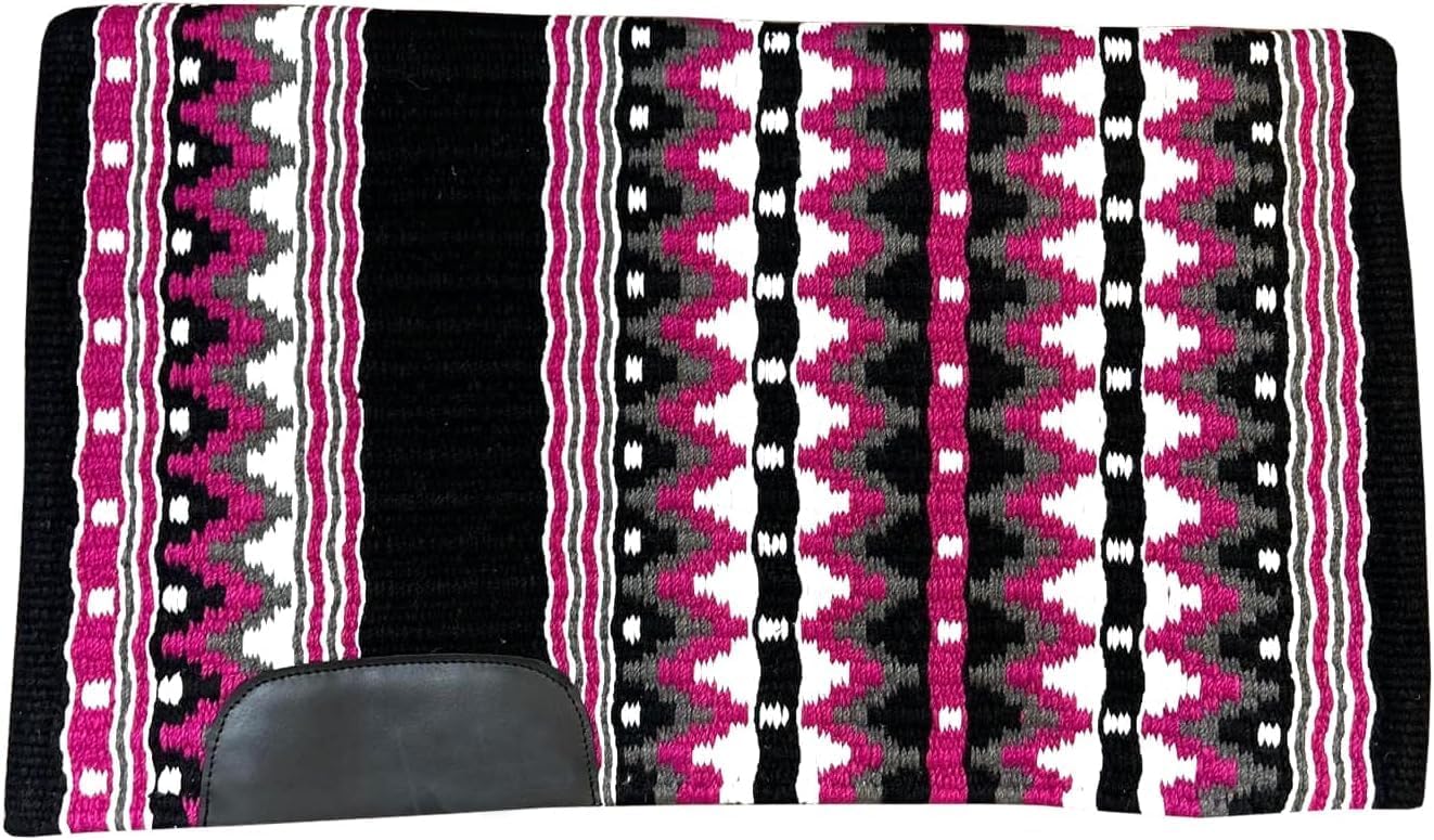 HUMAYL Saddlery Saddle Pad/Blanket for Horses Western Show Horse Saddle Blanket New Zealand Design Handmade Wool Saddle Blanket Top Wool Saddle Pad Regular Size : 34" L x 36" W x 1" inches PAD0218