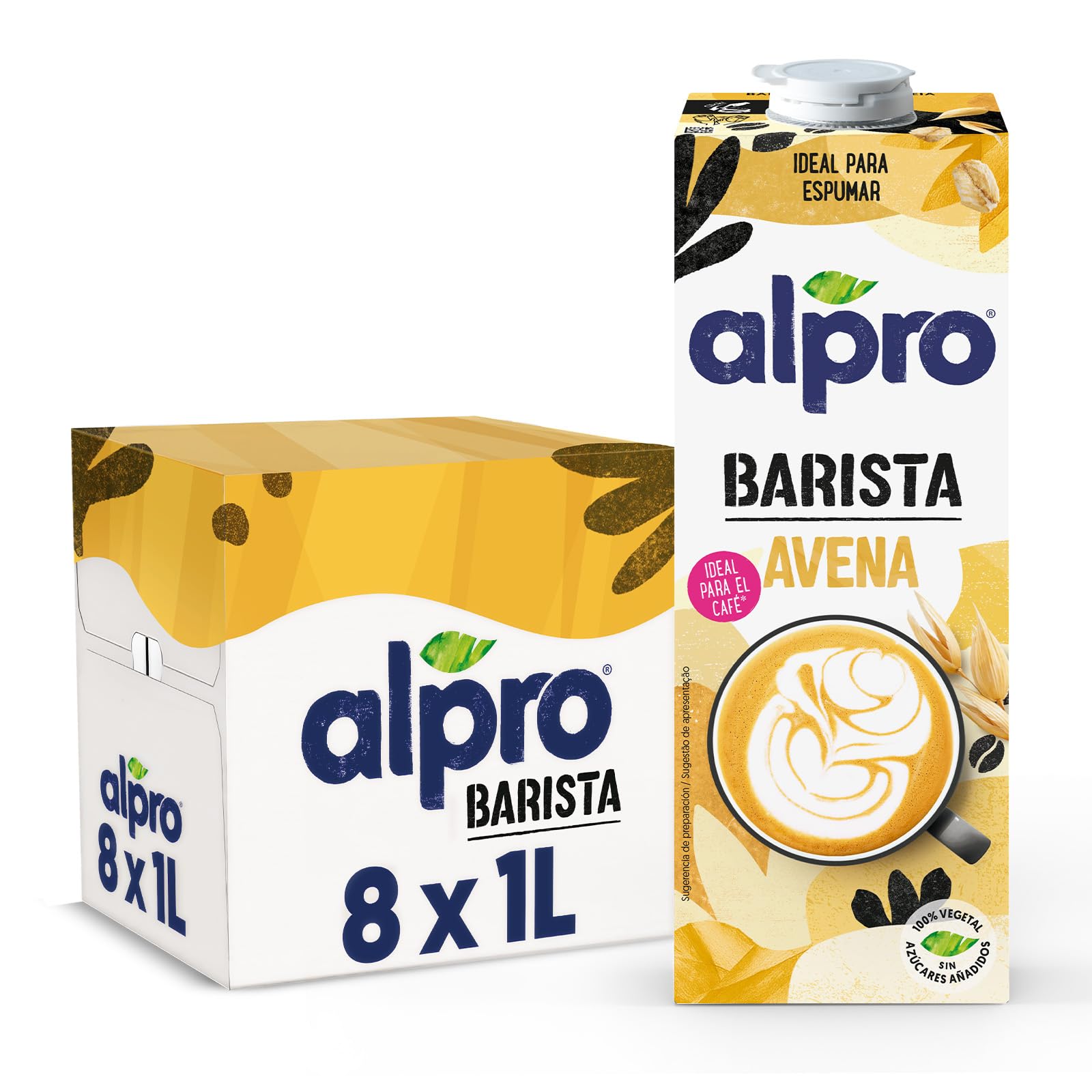 Alpro Barista piankowy napój owsiany na bazie roślin o długiej żywotności, wegański i bezmleczny, 1 l (8 sztuk) Opakowanie może się różnić