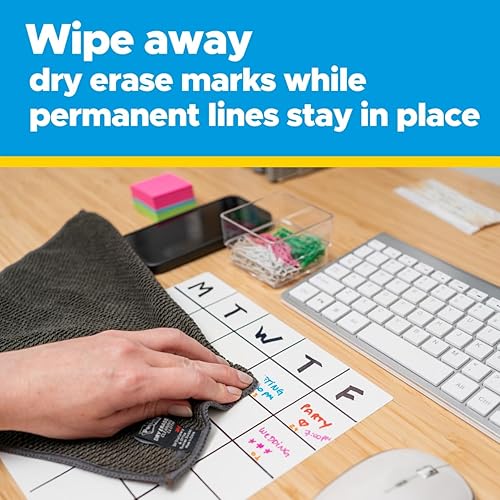 Miniatura 8 de Post-it Hojas de pizarra blanca fáciles de borrar, paquete de 2, 9.1 x 9.1 pulgadas, pizarra blanca instantánea, uso de borrado en seco y marcadores
