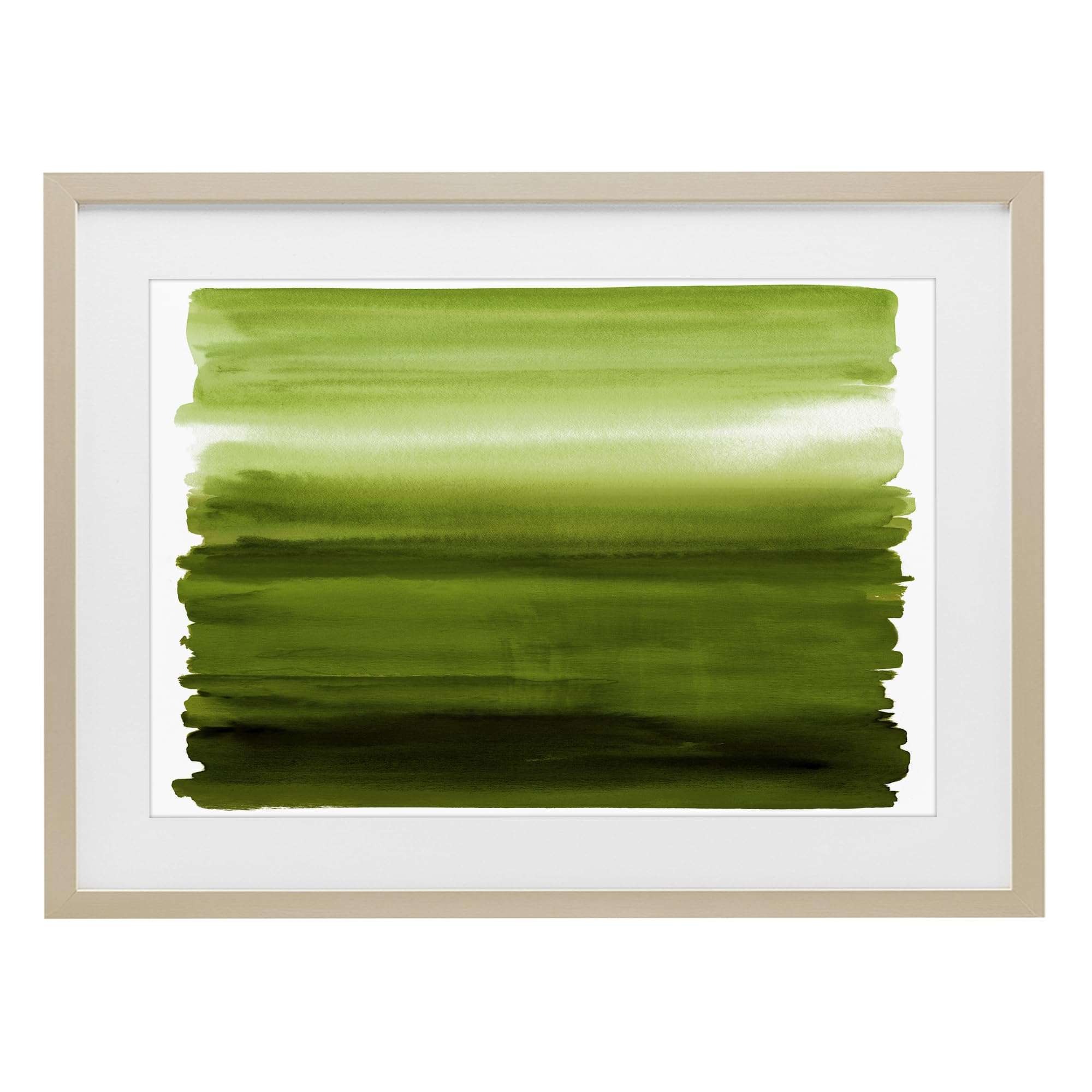 Stupell Industries Serene Ombre Green Gradient Ombre Green Gradient Abstract, 14 X 20 Inch Framed Print Under Glass