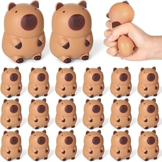 Teyva Daily 20 Pieces Capybara Squeeze - Capybara Party Favors Funny Stress Relief Balls Fidget Sensory for Office Gifts Adults Women Men Farm Animal Birthday Party Favors Goodie Bags Stuffers