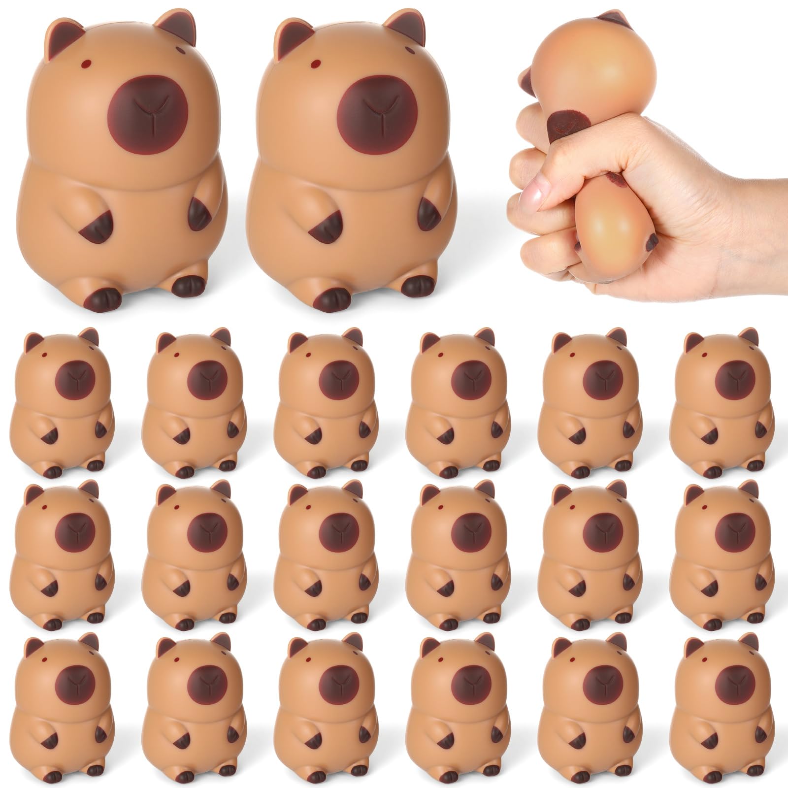 Photo 1 of Teyva Daily 20 Pieces Capybara Squeeze - Capybara Party Favors Funny Stress Relief Balls Fidget Sensory for Office Gifts Adults Women Men Farm Animal Birthday Party Favors Goodie Bags Stuffers