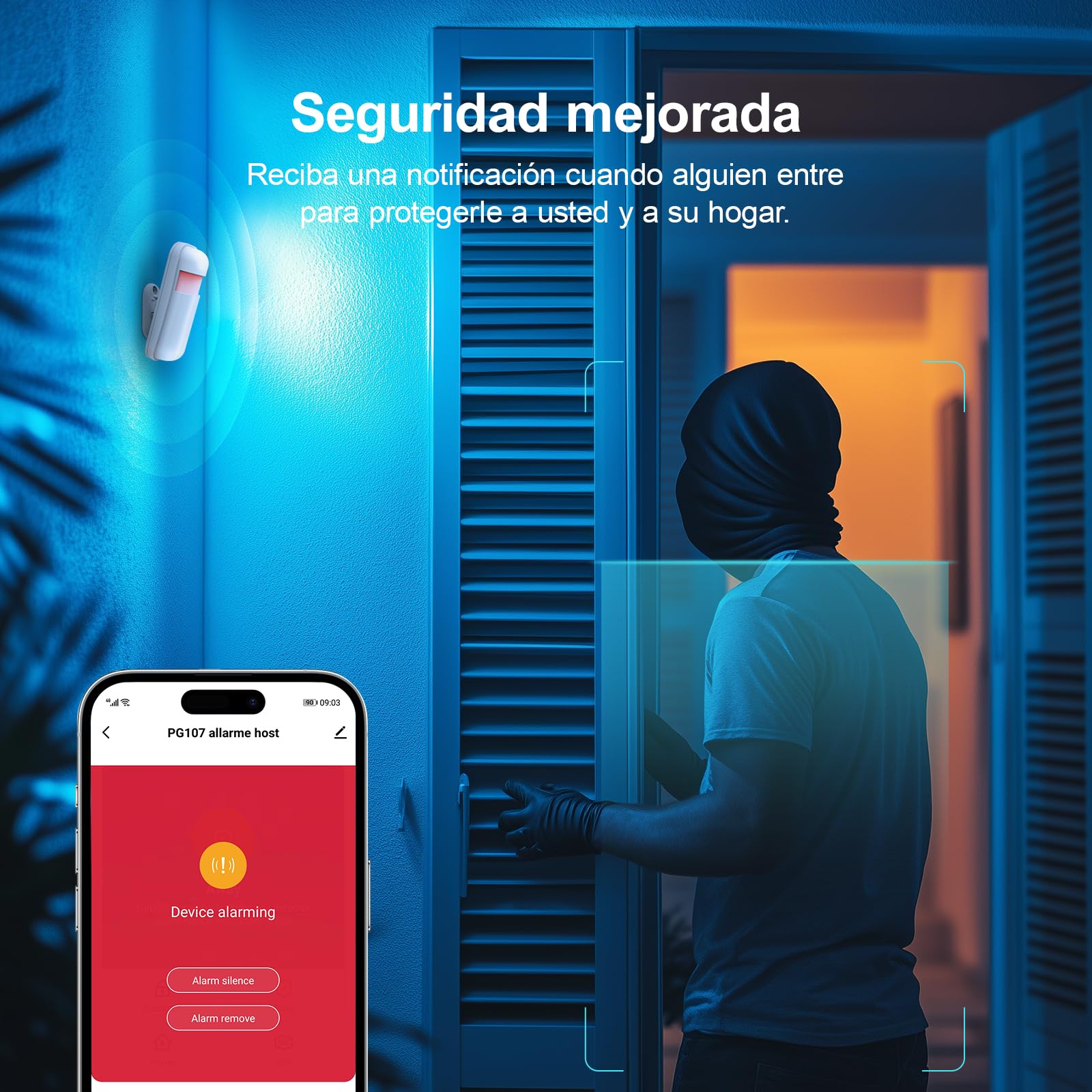 LWOHSI Sistema de Alarma de Seguridad para el hogar, Pantalla táctil inalámbrica de 12,9 cm (4.3"), Compatible con Alexa y Google Home y Apartamentos. (24 Pieza)