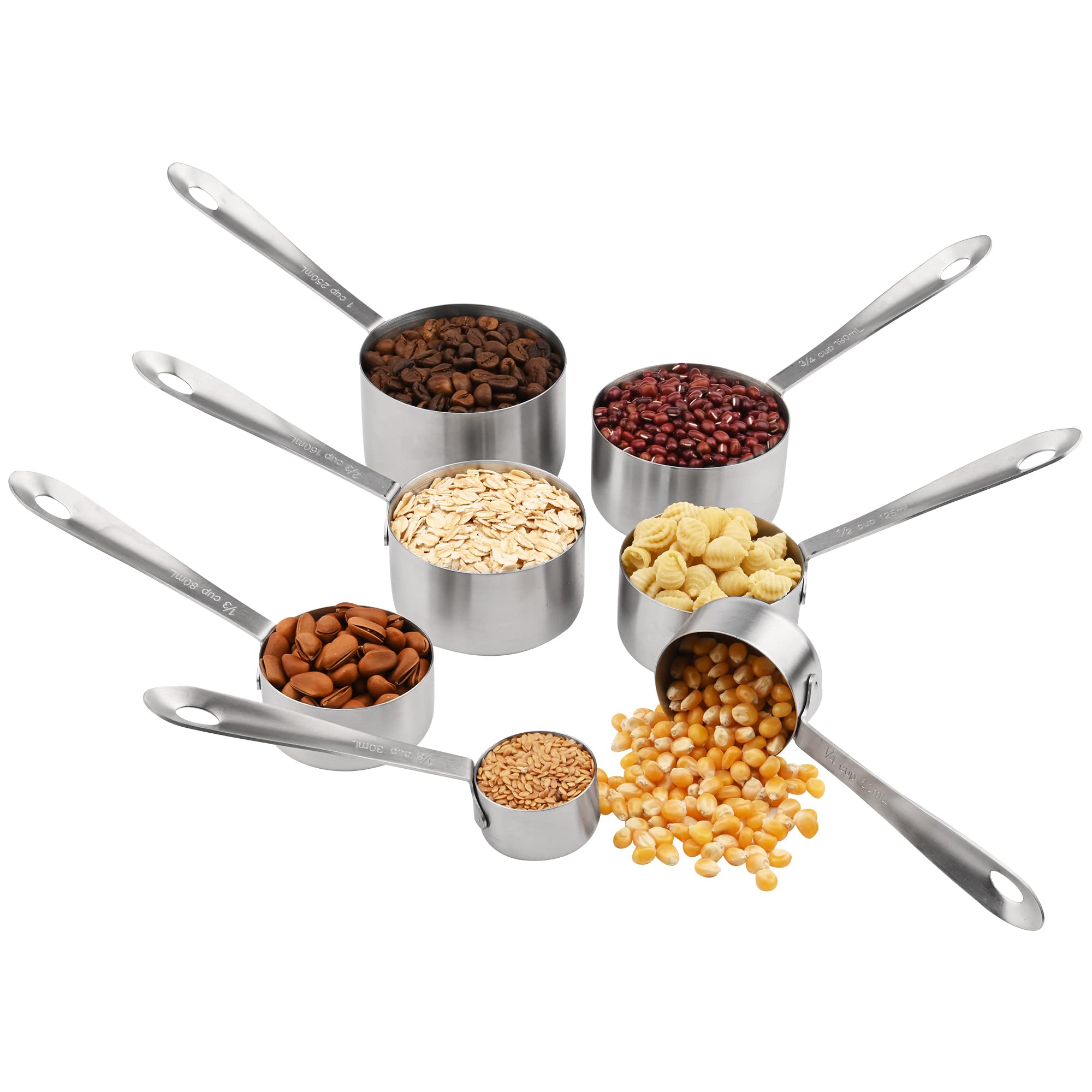 Messbecher und Löffel Set, Edelstahl Messbecher und Löffel Set 18:7 Küchenmessbecher, 9 Backgewürz-Messlöffel, US&metrische Messbecher und Löffel zum Kochen