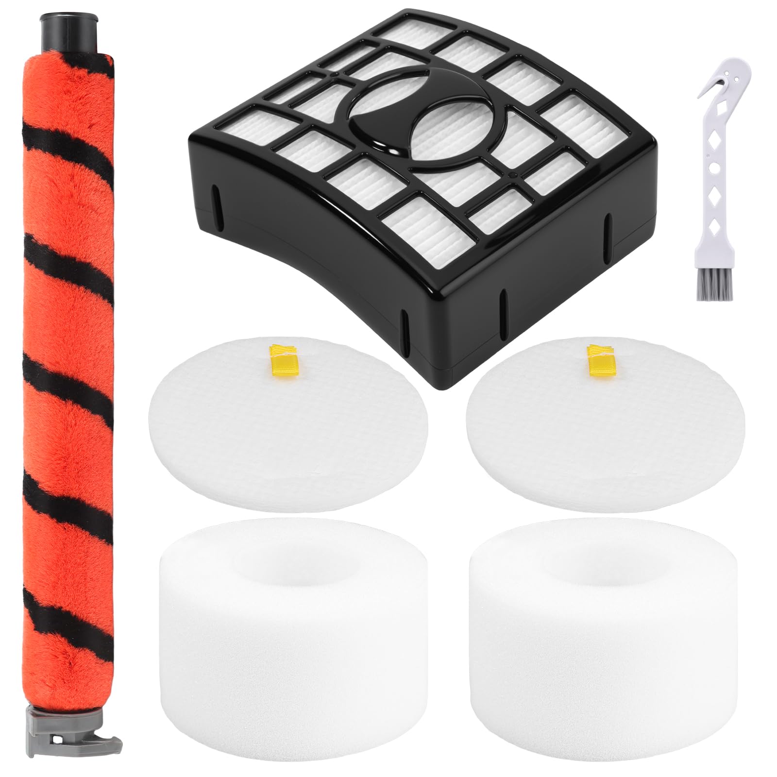 Leadaybetter Main Roller Brush Filter Replacement Kit for Shark Hoover NZ801UK, NZ801UKT, NZ801UKTSB ZS600 500UK LZ600 Vacuum Models，with 1 Main Roller & 1 HEPA filter and 1 Set Foam Filter
