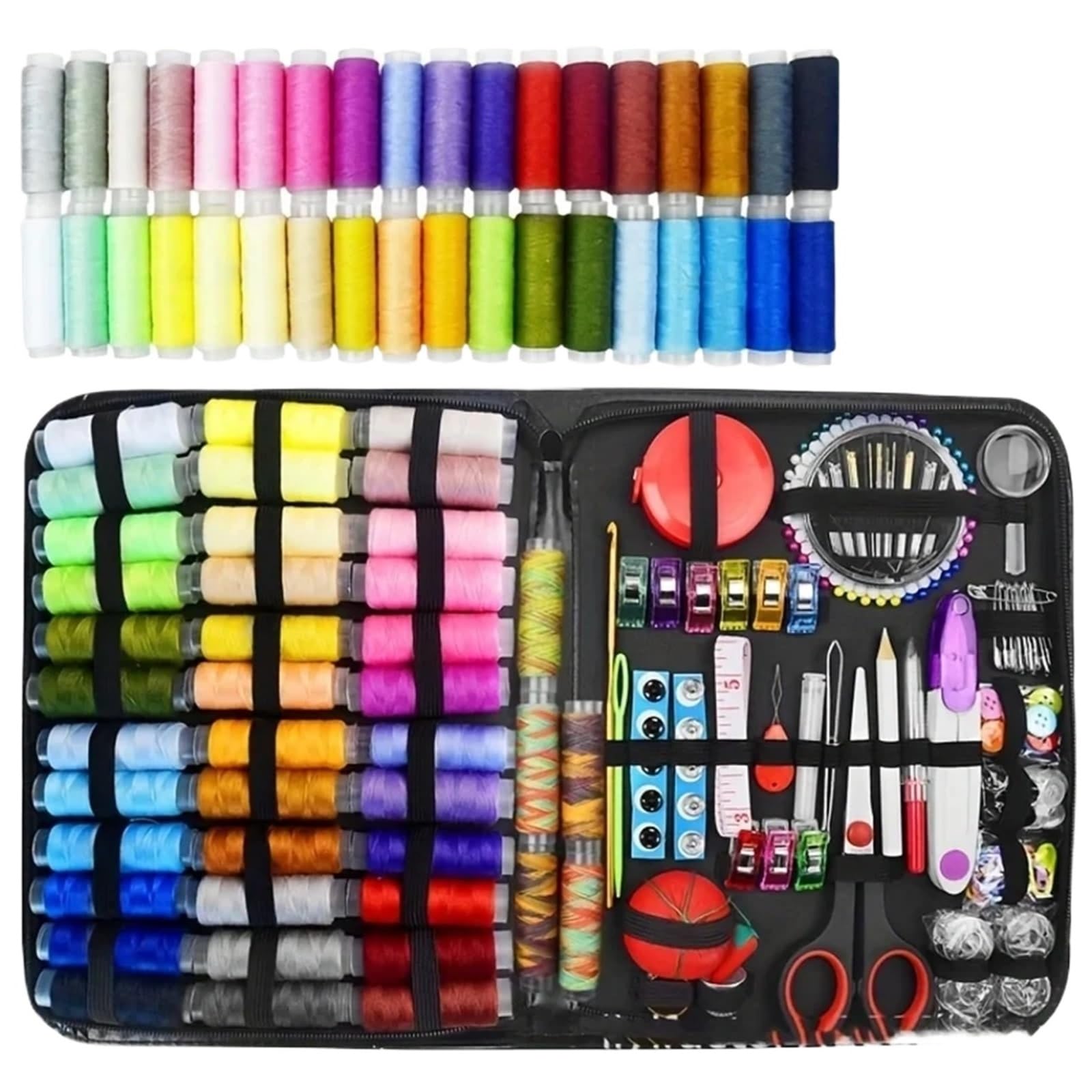 Sewing Kit Compact and Portable 229pcs Sewing Kit Complete Set with Threads Needles Scissors Tape Measure Buttons and More for DIY Handcraft Projects Home