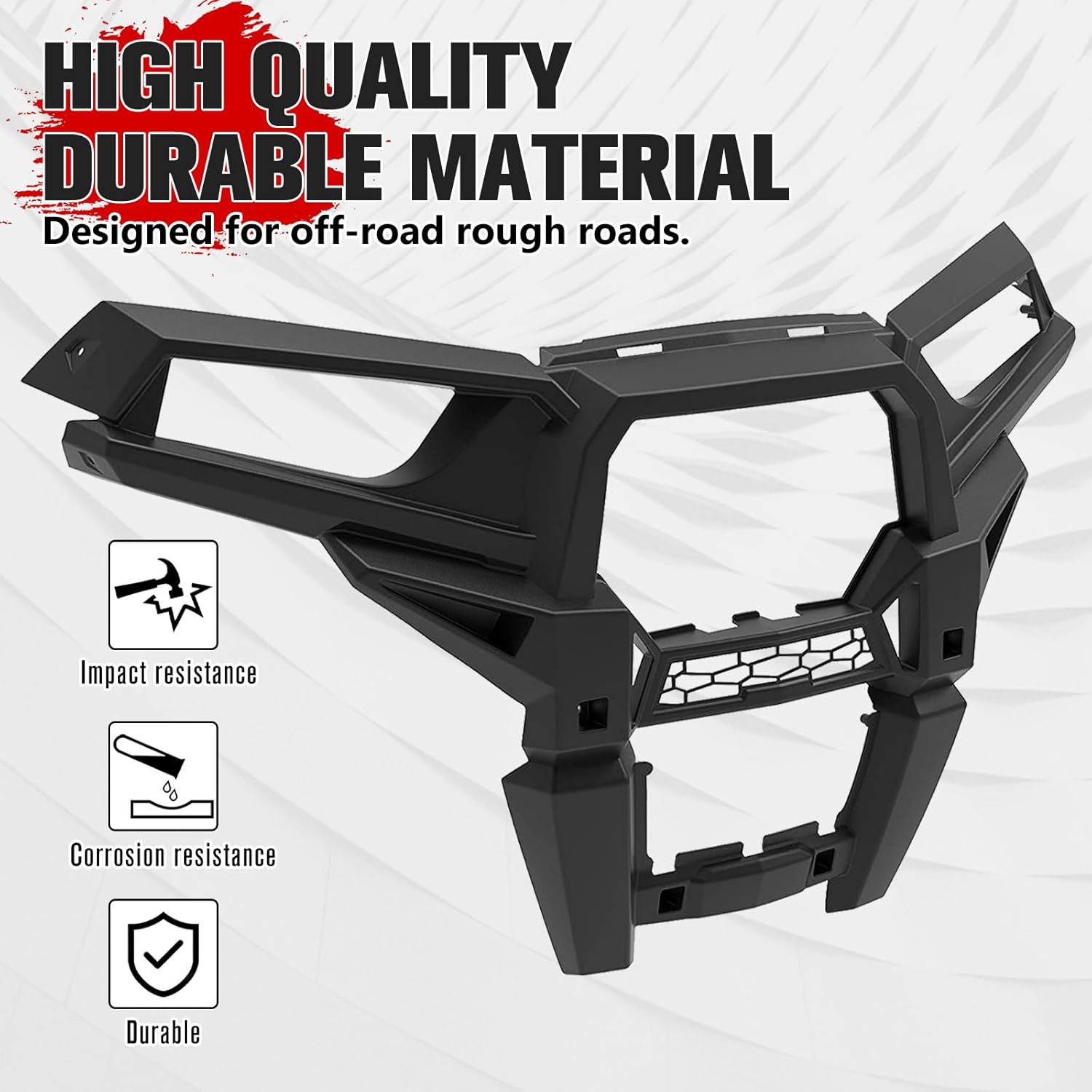 AUPOWER Front Fascia for Polaris RZR XP 1000/ RZR XP4 1000 2014-2018, RZR 900 2015-2020/ RZR 4 900 2015-2018, Combined Front Bumper Guard Accessories, Replace OEM # 5439786-070