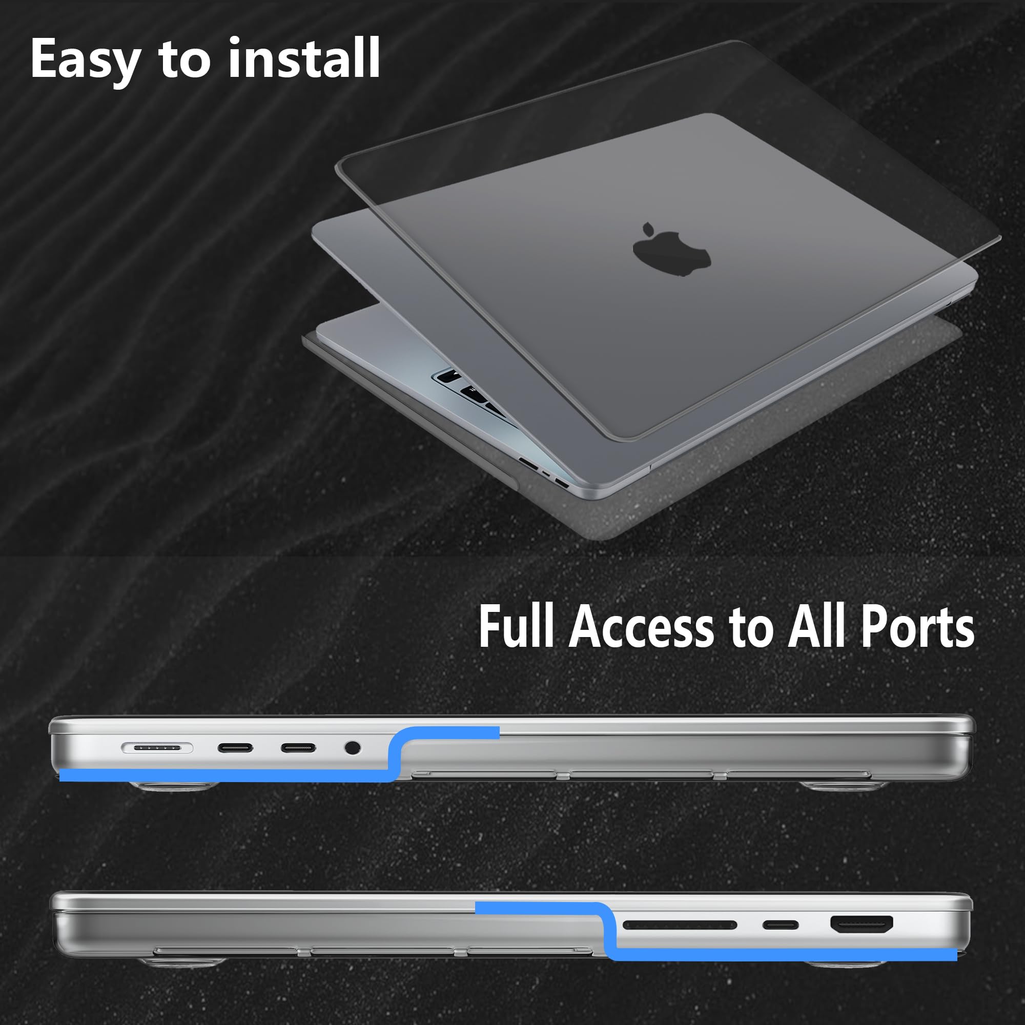 NPUOLS Custodia Protettiva per 2024-2021 MacBook Pro 16 Pollici Cover M4 M3 M2 M1 Pro Max A3403 A3186 A2991 A2780 A2485,Come il Colore Originale,Sottile Cover Rigide e EU Tastiera Cover,Grigio Opaco