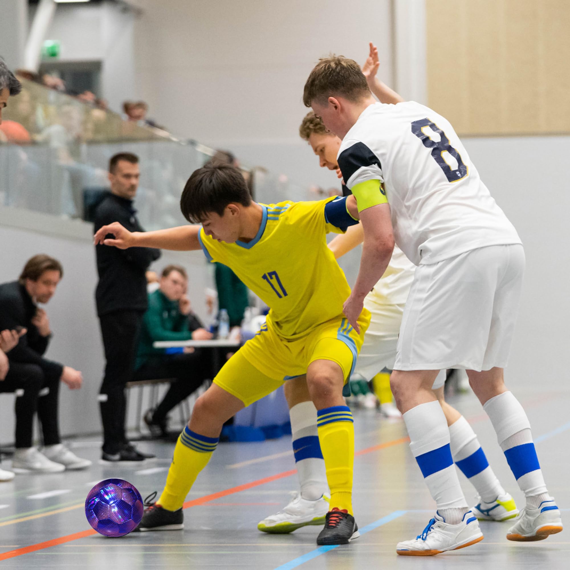 EVZOM Futsal-Ball, Futsal-Fußball, Größe 4, für Erwachsenen-Training im Innenbereich, Violett