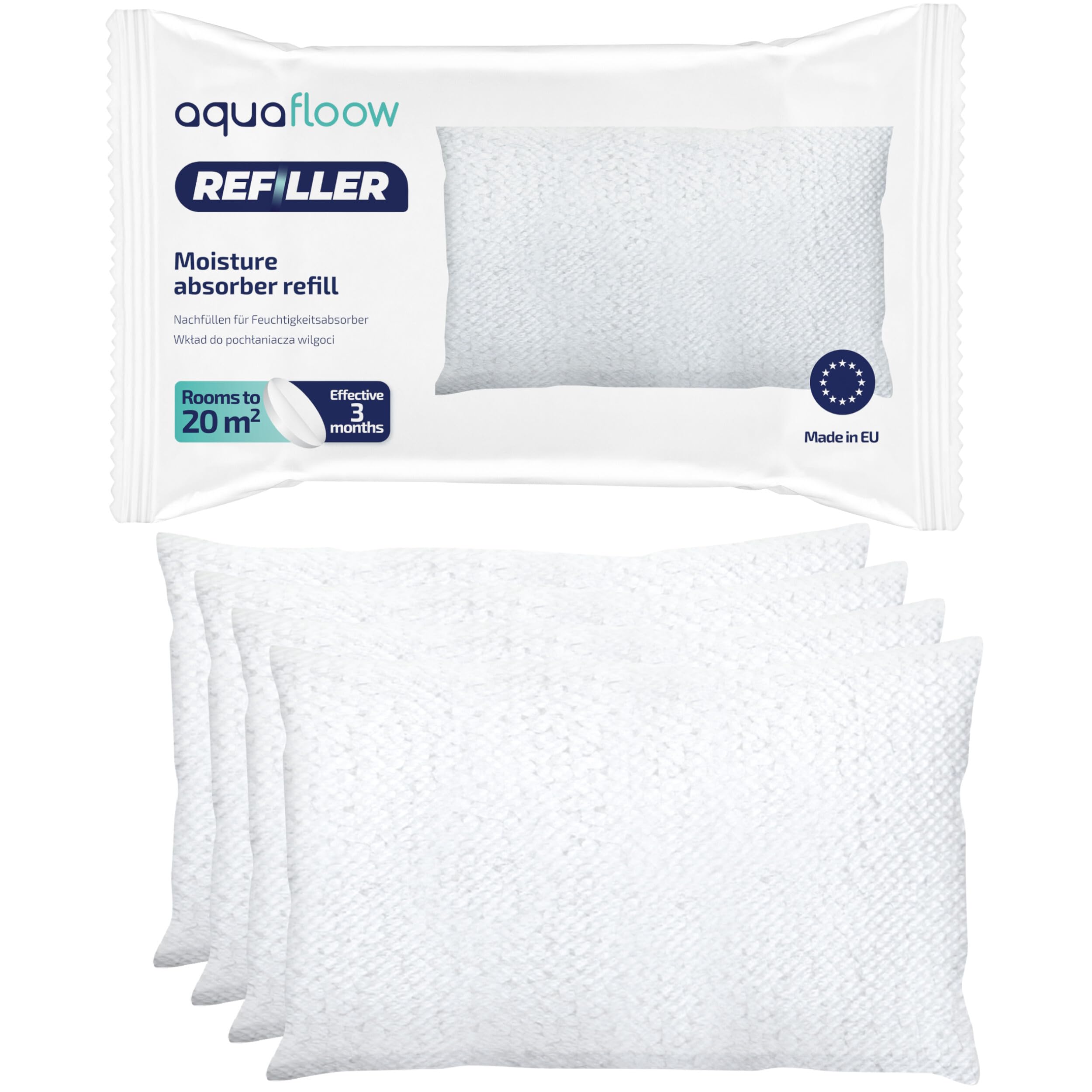 Aquafloow Dehumidifier Refill Bags 250 g Pack of 4