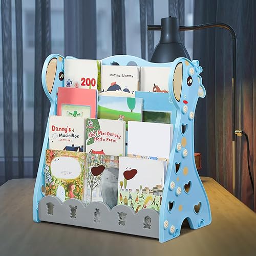 Miniatura 5 de Homoyoyo Soporte para libros, escritorio de oficina, estantería organizadora de libros, estantería para niños