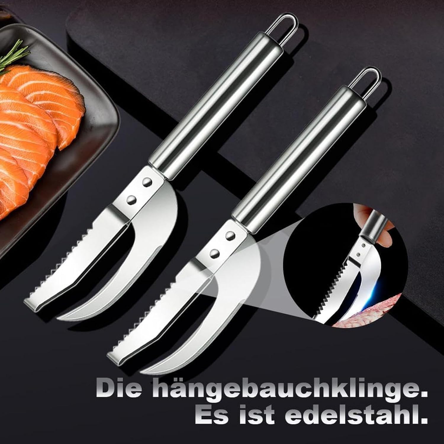 Homava Stainless Steel 3 in 1 Fish Maw Fish Hook Remover Cracker Fish Scale Fish Scraper Tool Fish Scales Scraping Too Gadgets Tank Net Tools Fish Pliers and Gripper | Silver | Pack 2 2