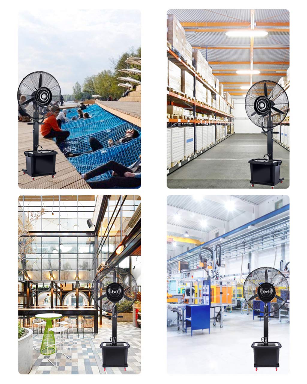 Ventilatore da Pavimento - 3 impostazioni di velocit, Testa della Ventola Regolabile - Ventola di Raffreddamento elettrica da Pavimento per Il Magazzino idroponico della Palestra