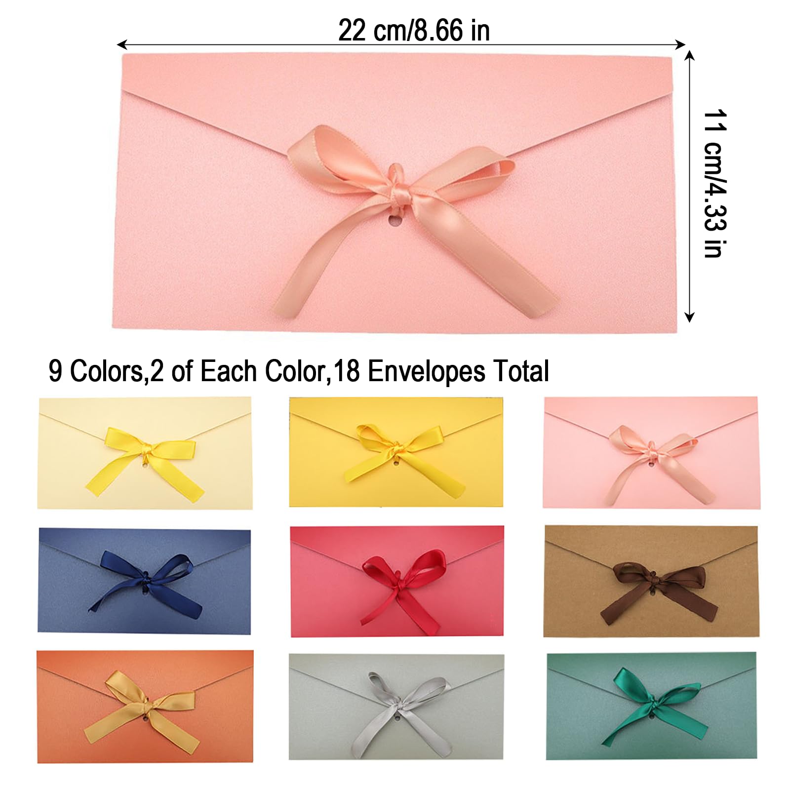 Buste in carta kraft colorate stile retrò 9 colori con nastri per lettere regalo Natale