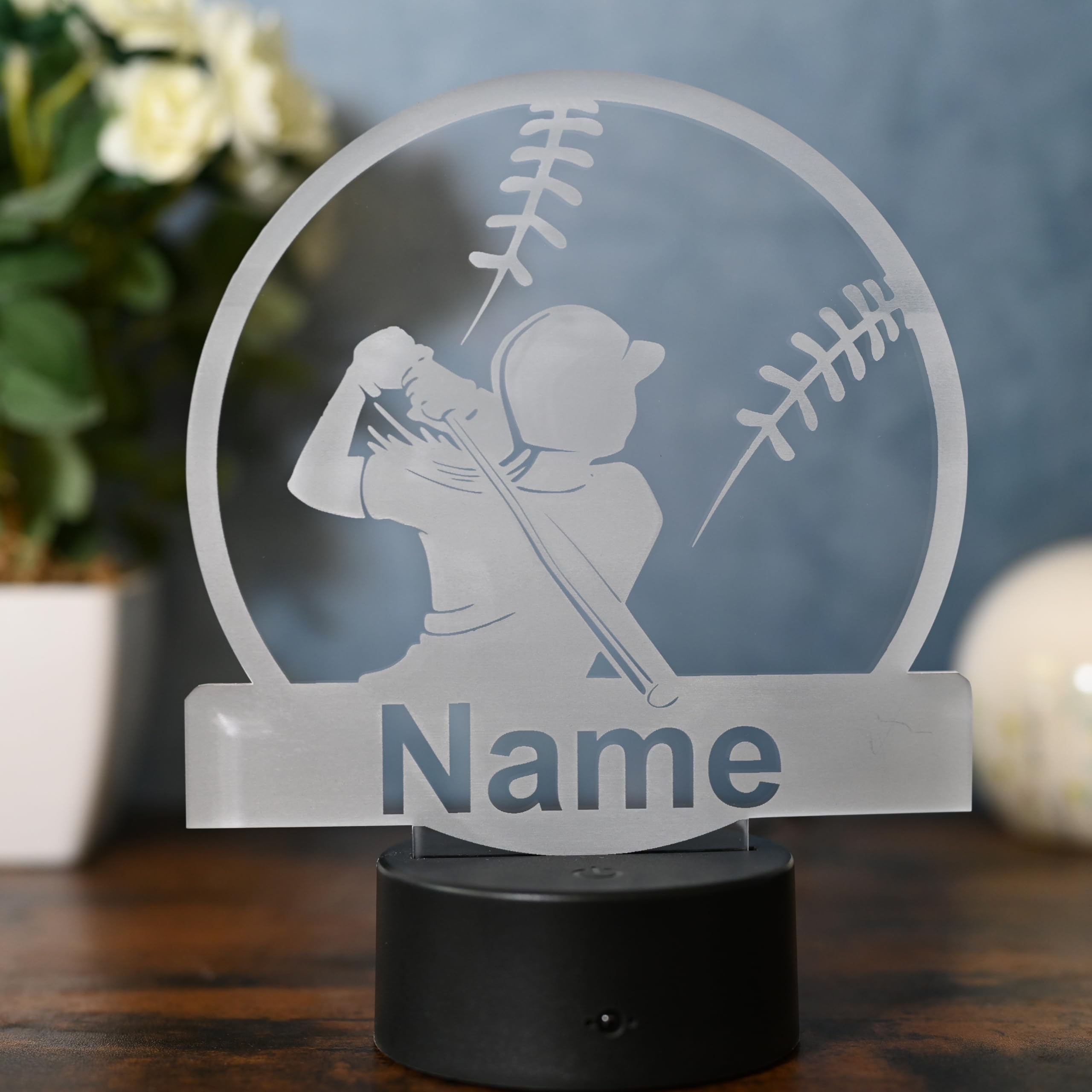 Lampe de baseball personnalisée - Cadeau pour joueurs et fans