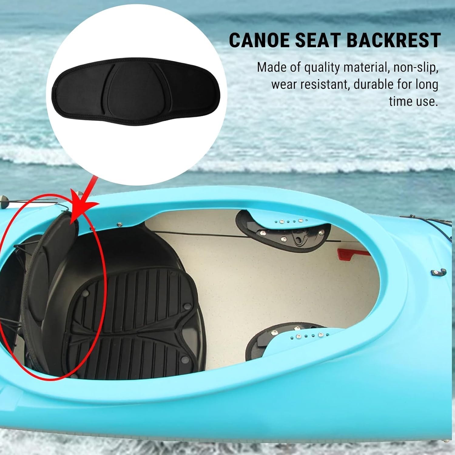 Schienale per Sedile per Kayak Canoa Regolabile Antiscivolo Schienale 40,5x17cm Sup Accessori Kayak