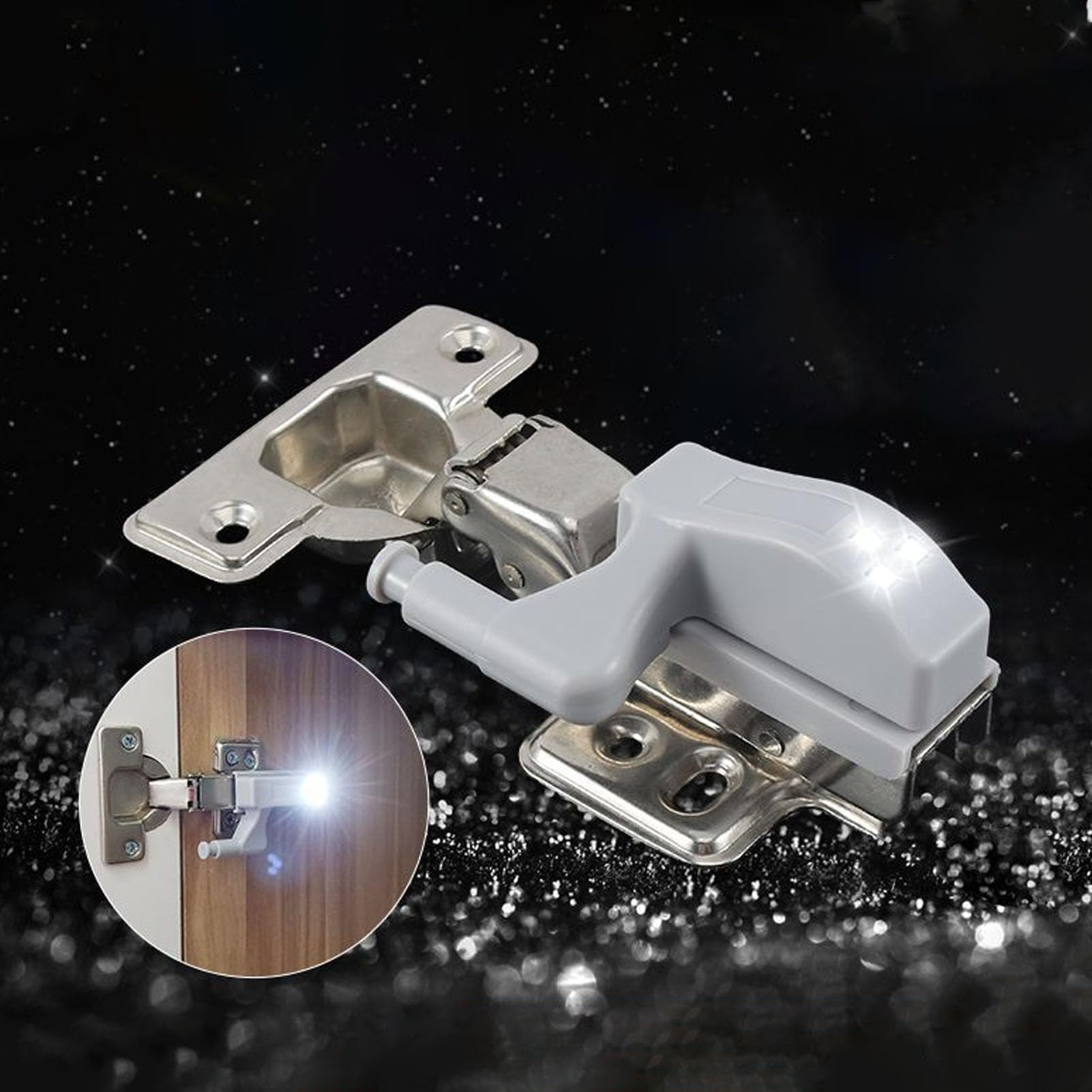 10Pcs Light Hinges, Warm/Cool White LED Light Sensor Universal Cabinet Cupboard Closet Wardrobe Hinge Home Kitchen (02)