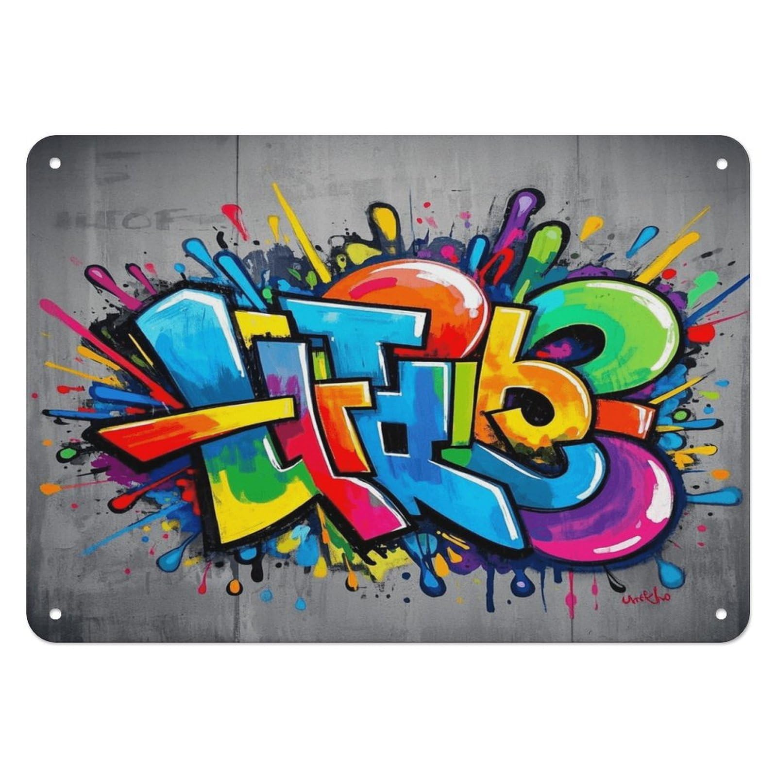 Fekiloot Style Graffiti Wall Decor Iron Painting Metal Sign