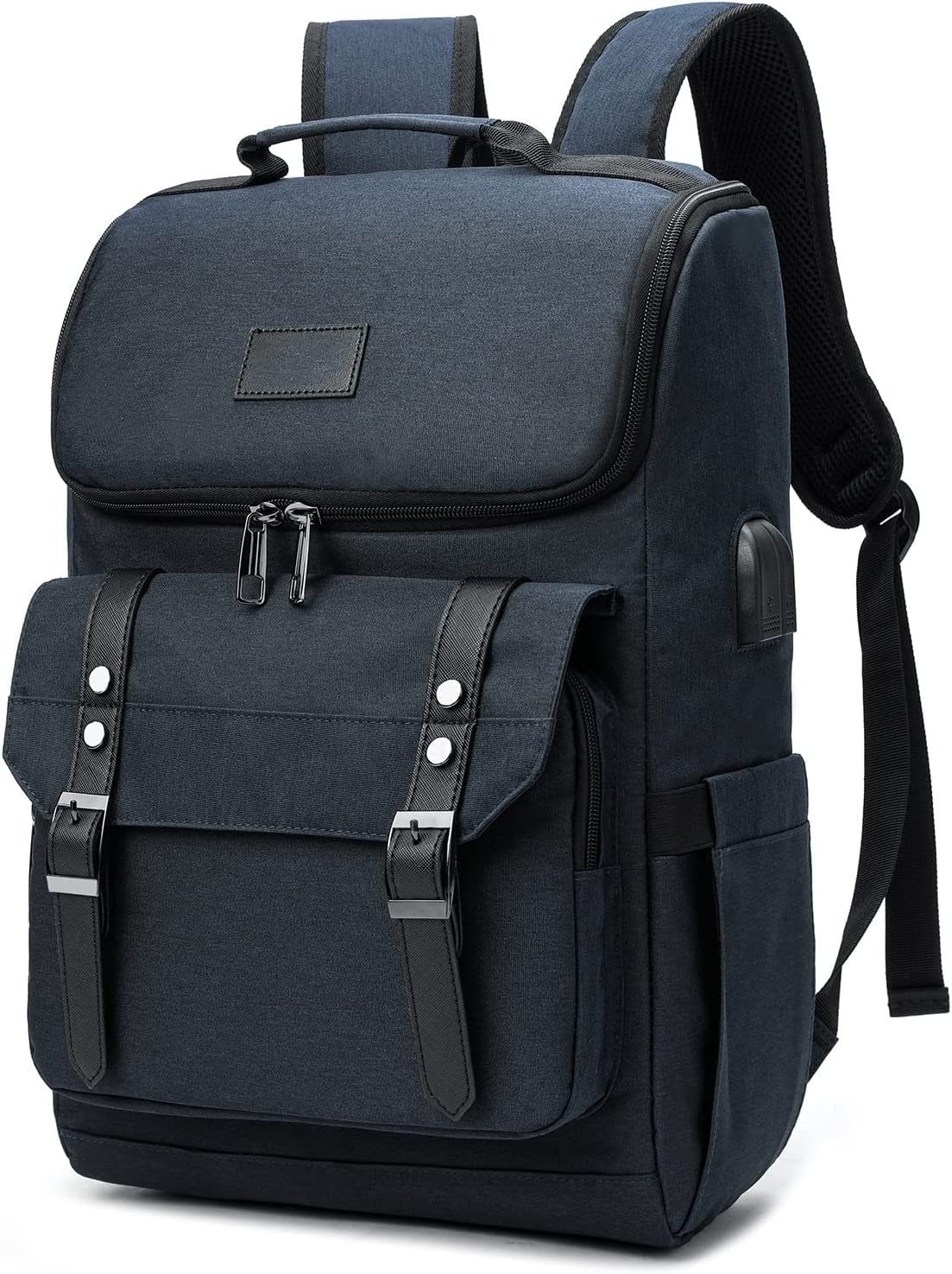 Contacts Unisex Vintage Travel Laptop Backpack with usb Charging Port Fits Upto 15.6 Inch Laptop - Blue……-picture-54