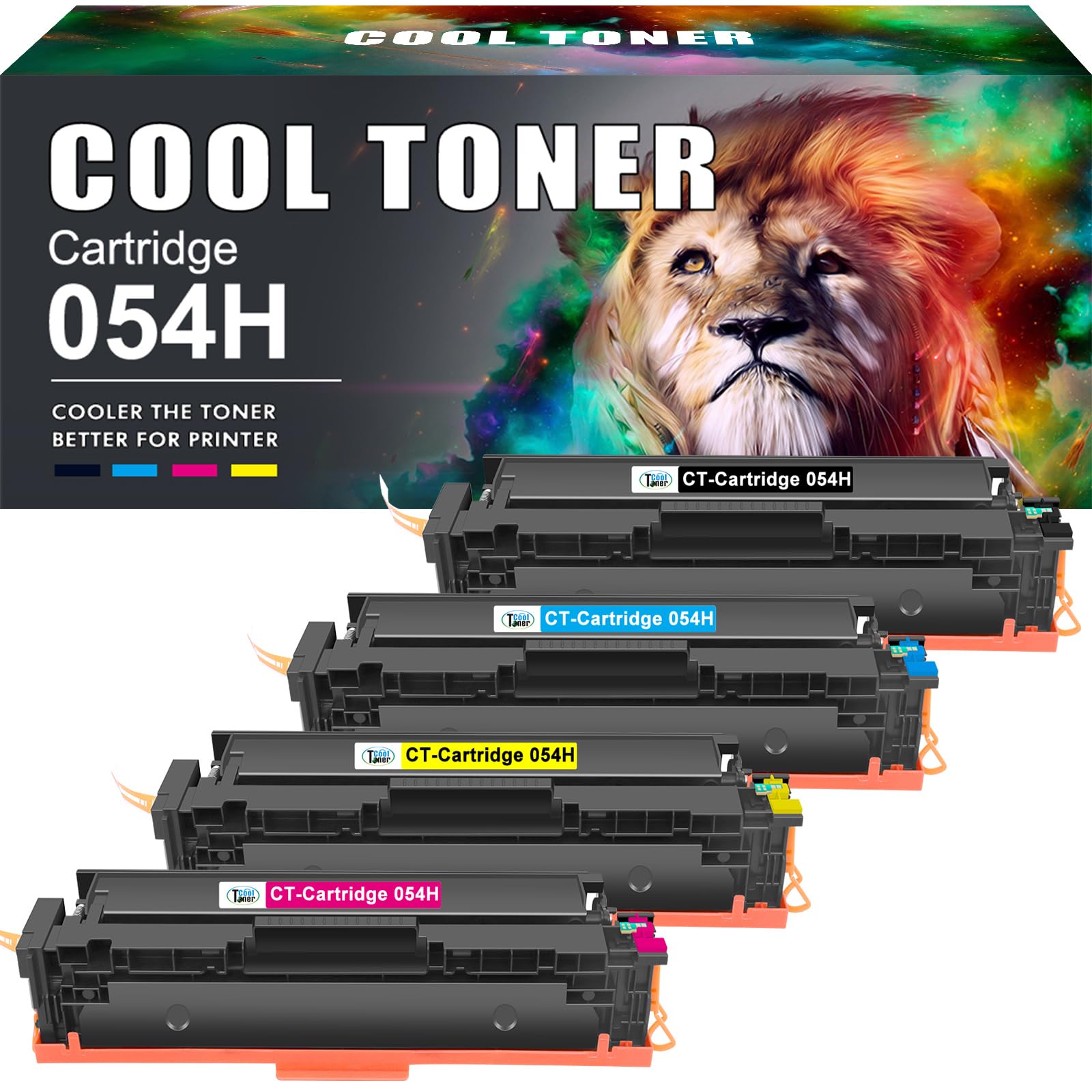 054H 054 Kompatibel für Canon 054H Toner für i-SENSYS MF643Cdw MF641Cw MF645Cx MF642Cdw MF644Cdw MF641CW LBP622Cdw MF640 LBP620 (Schwarz Cyan Gelb Magenta, 4er-Pack)
