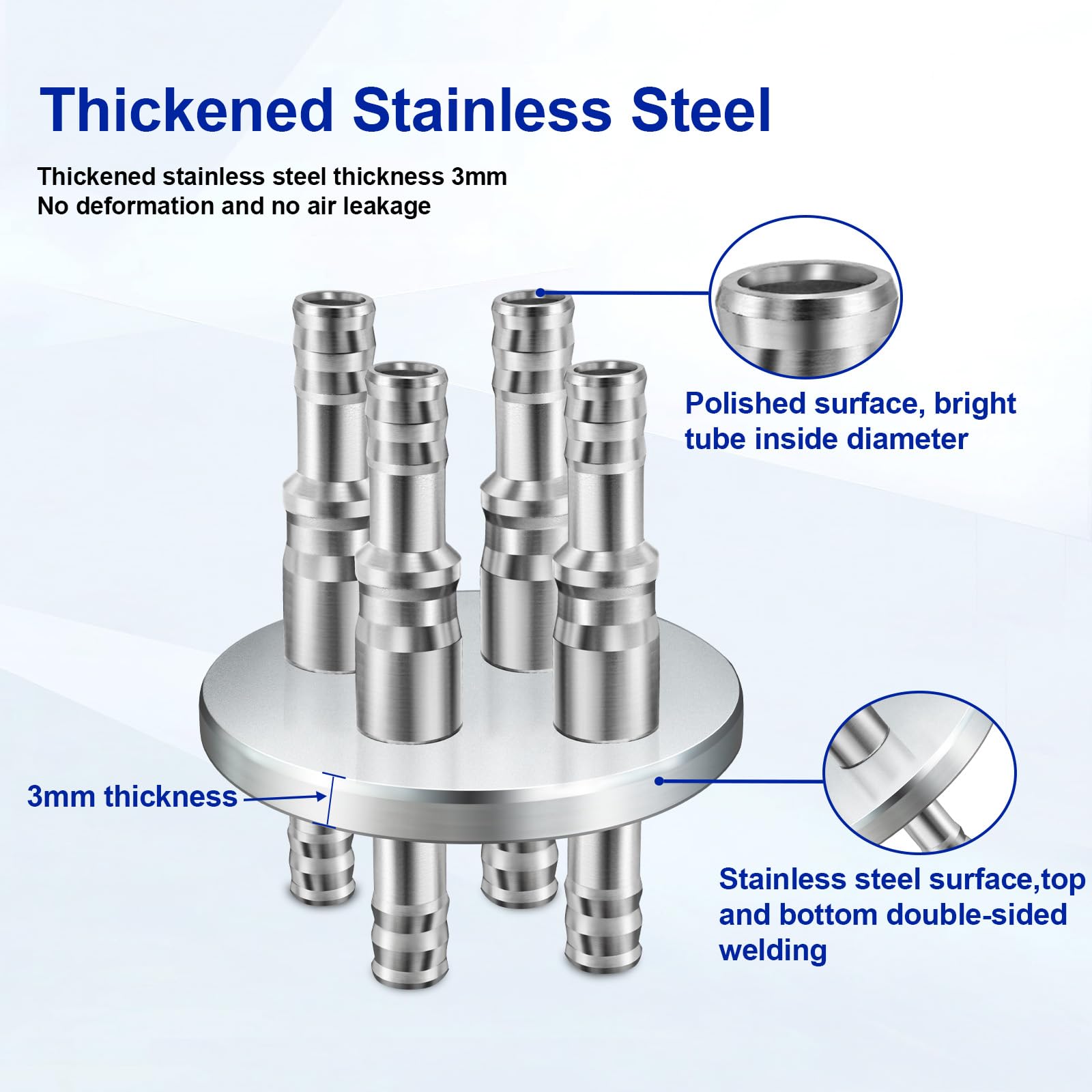 4-Port GL45 304 Stainless Steel Mobile Phase Filling Cap, Small — Amazon image 3