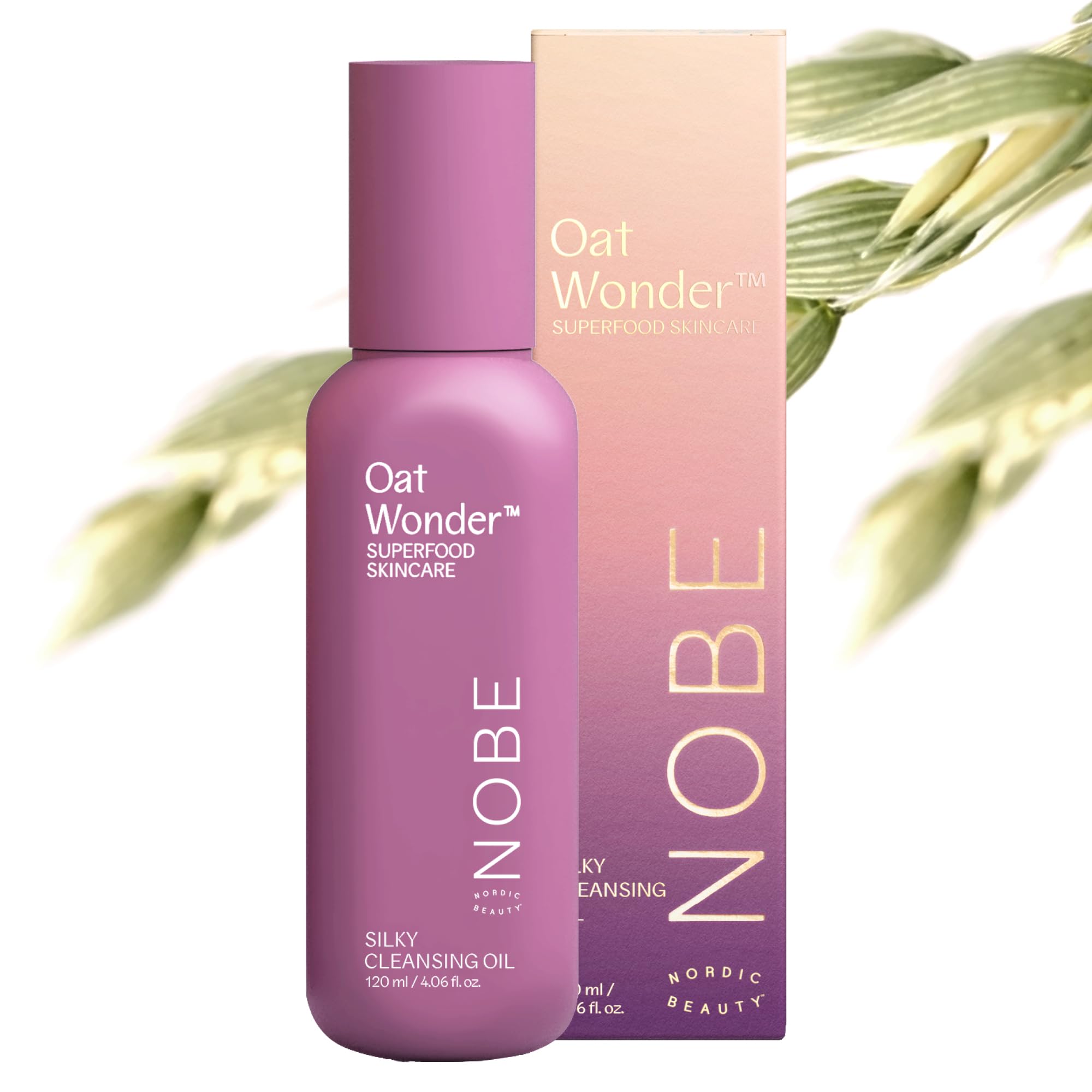 NOBE Oat Wonder Silky - Olio detergente viso 120 ml - Certificazione Ecocert delicato e a base di olio - struccante e detergente per tutti i tipi di pelle