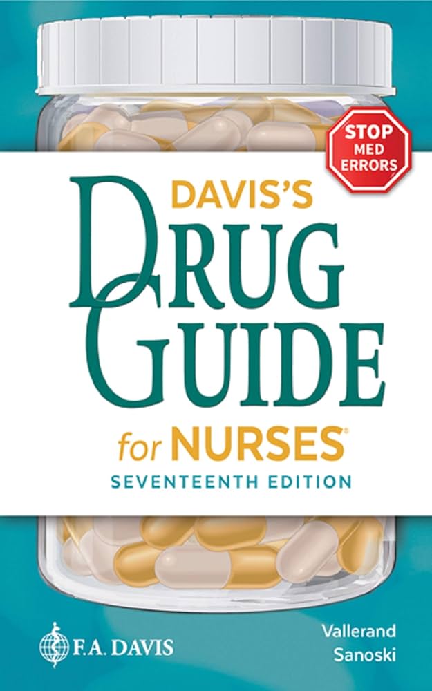 Davis's Drug Guide for Nurses Test Bank Cover Davis's Drug Guide for Nurses, (April Hazard Vallerand, 2022) 19th Edition test bank cover - ISBN 9781719641135