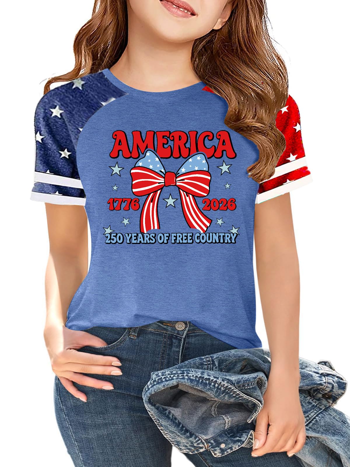 Ithalt Boys Girls USA Shirts Kids 4th of July Shirts American Flag Tshirt Patriotic Top Independence Day Outfit 5-13y