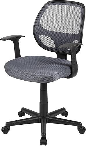Miniatura 6 de Flash Furniture Flash Fundamentals Silla de oficina ergonómica giratoria de malla gris con brazos Gris,Negro -,https://www.amazon.com/dp/undefined