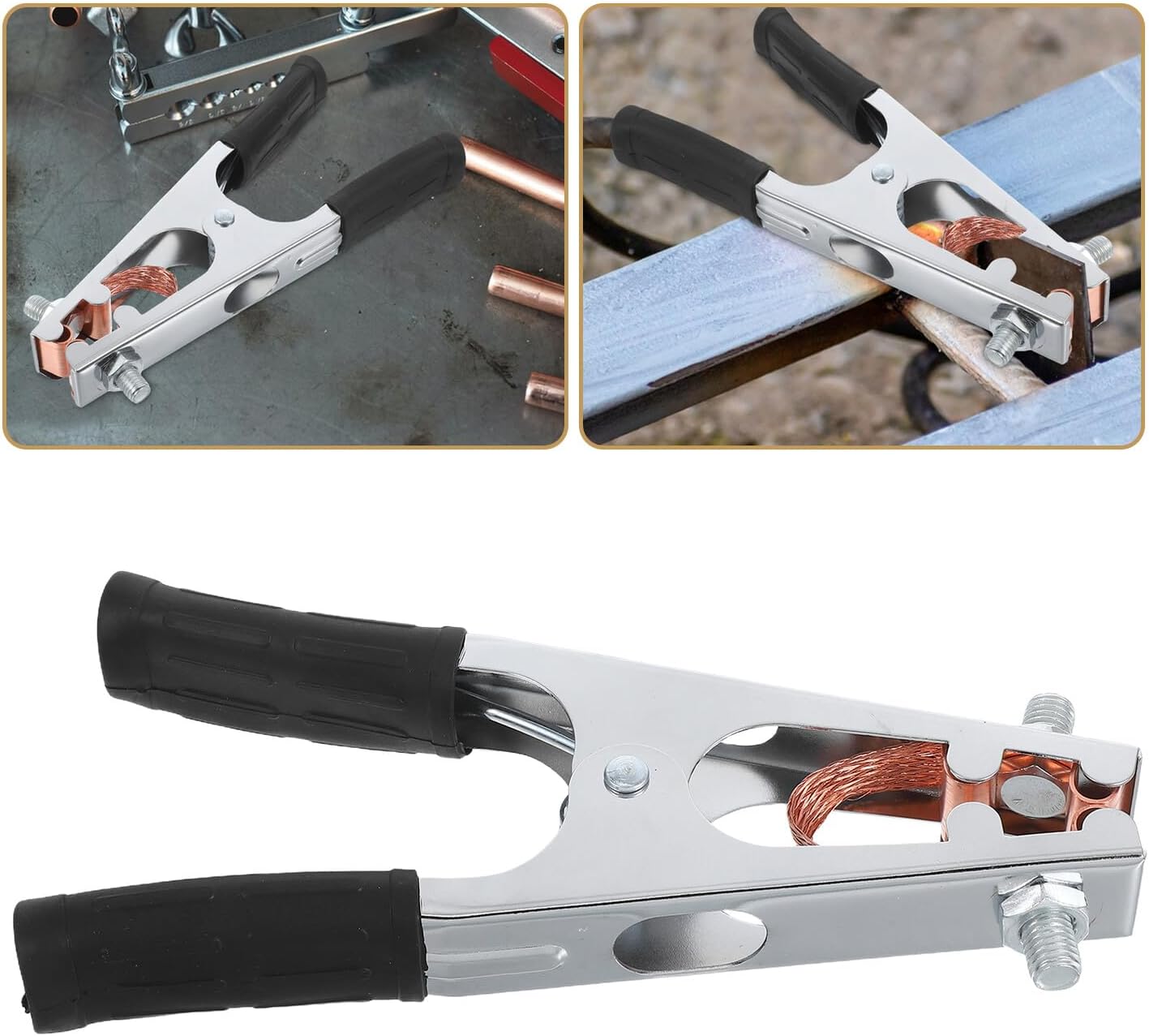 Heavy Duty 500a Welding Ground Clamp with Copper Earth Clamp and Protective Sleeve for Manual Welder Welding Machine Accessories Random Color