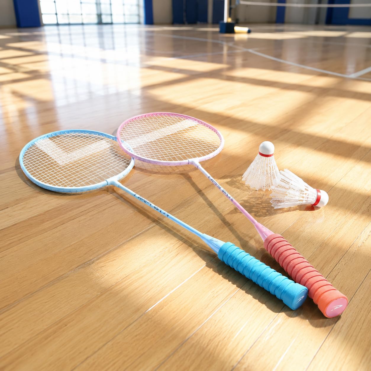 Badminton Set Complet, Raquettes Badminton en Alliage d'Aluminium, Volants & Housse Transport, Cadre Brise-Vent pour Débutants
