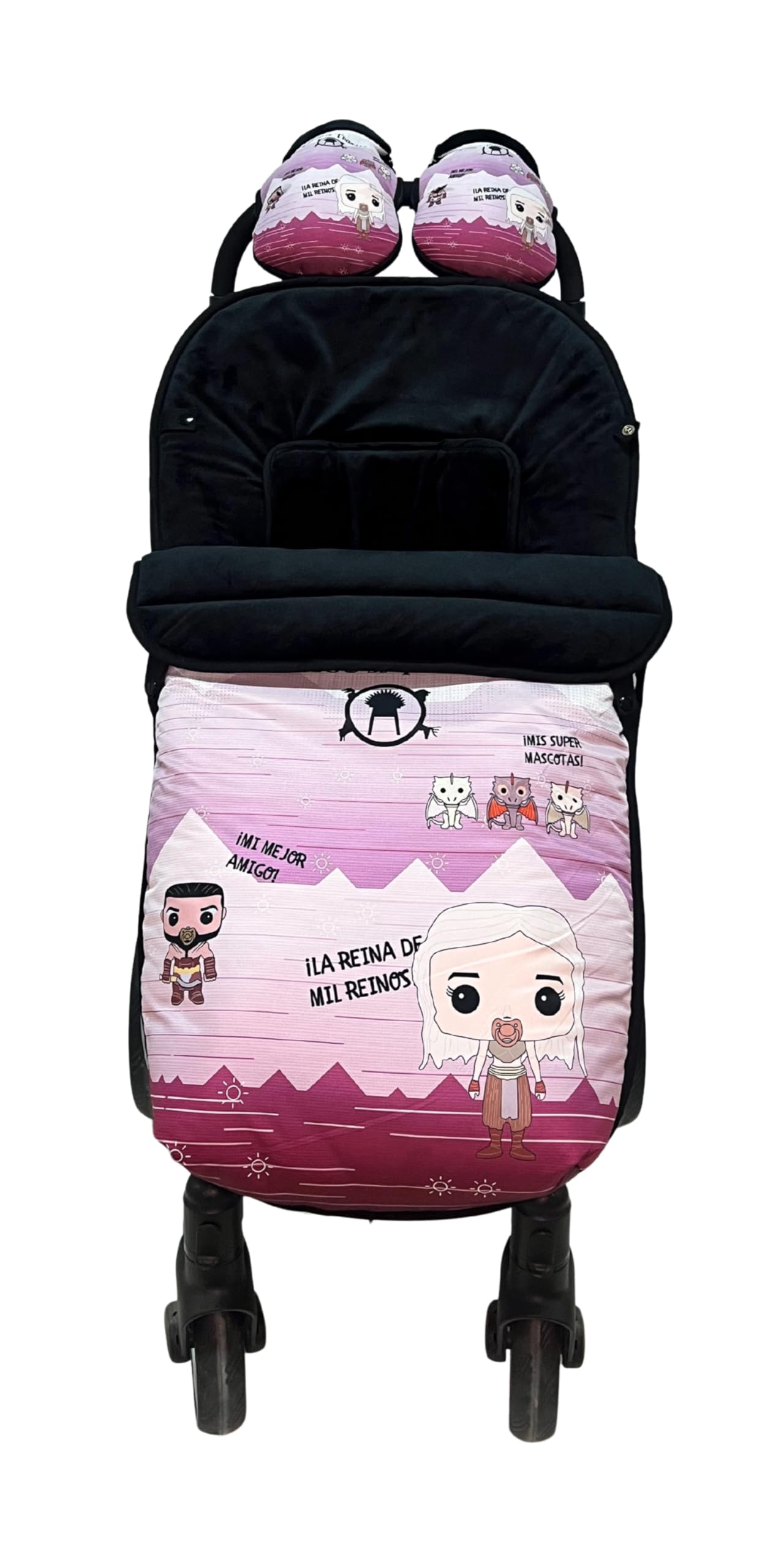 Conjunto de saco más manoplas para silla de paseo universal, saco bebe invierno más manoplas con polar extrasuave, saco carro bebé impermeable, desmontable, doble apertura, resistente hasta -15 grados