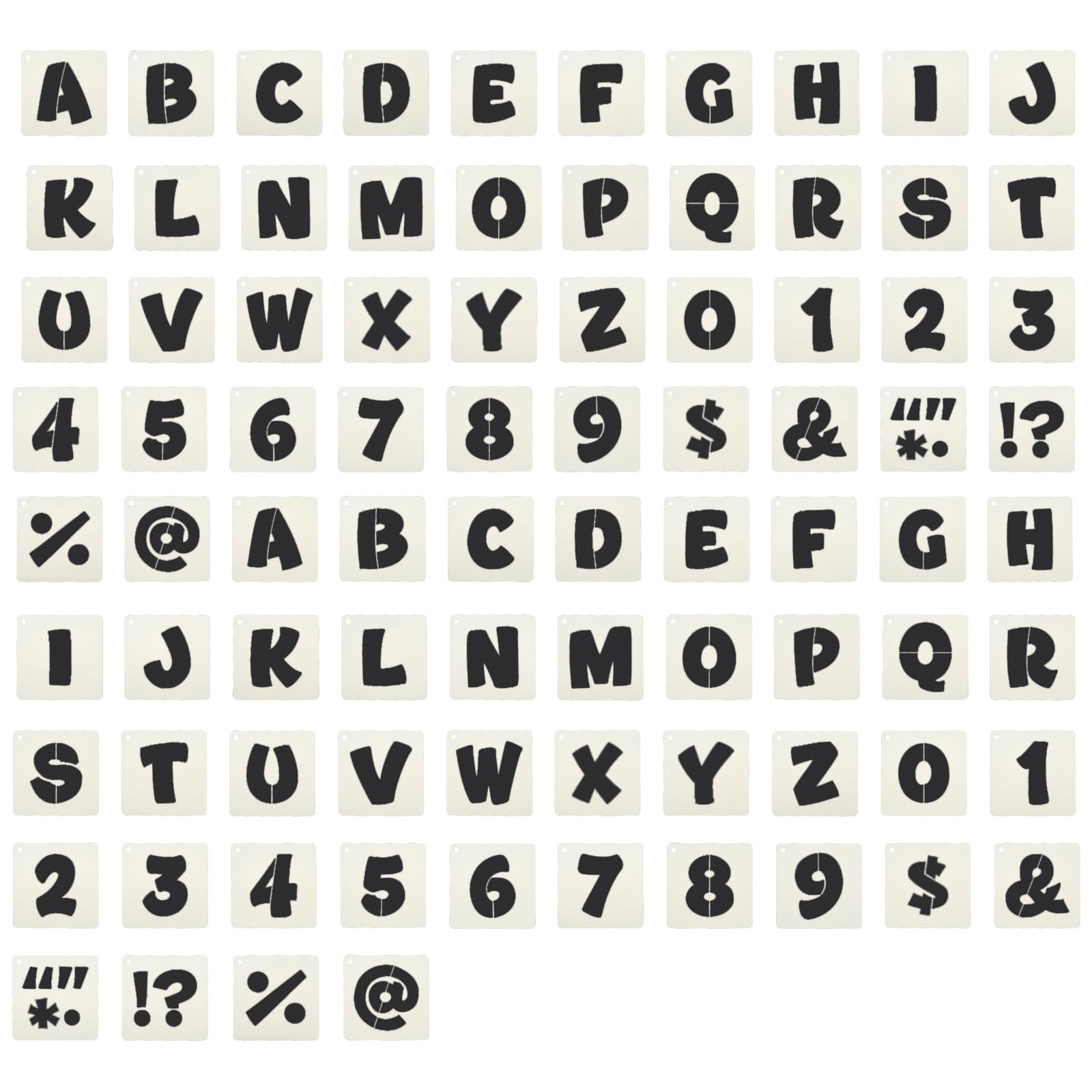PATIKIL 2 Set 5.1cm/ 2" Letter Number Stencils, 42Pcs Square Reusable Letter and Number Stencil Templates for Painting on Wall Wood Fabric Signage, Uppercase Letter Style