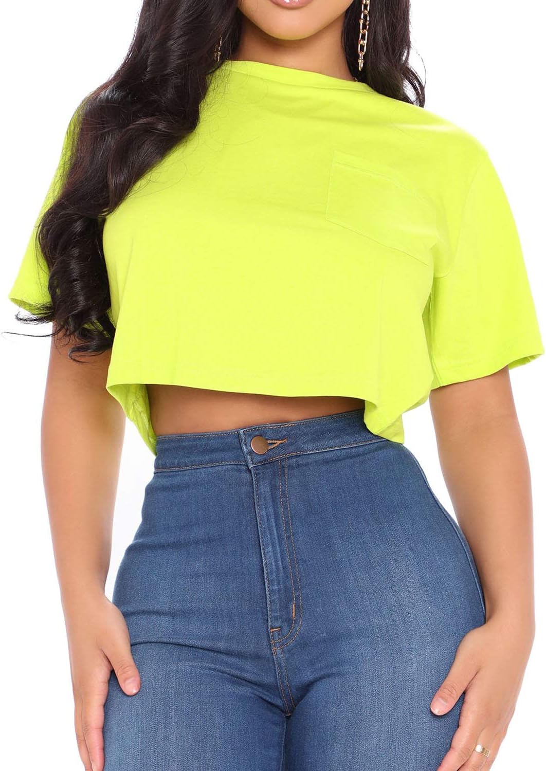 Artfish Women Short Sleeve Crewneck Comfy Loose Crop Top Teen T-Shirt Workout - Image 3