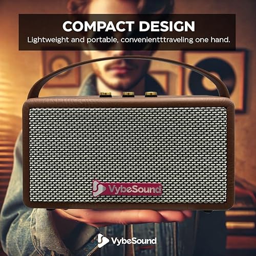 Miniatura 6 de RetroVybe Mini Altavoz Bluetooth portátil (marrón)