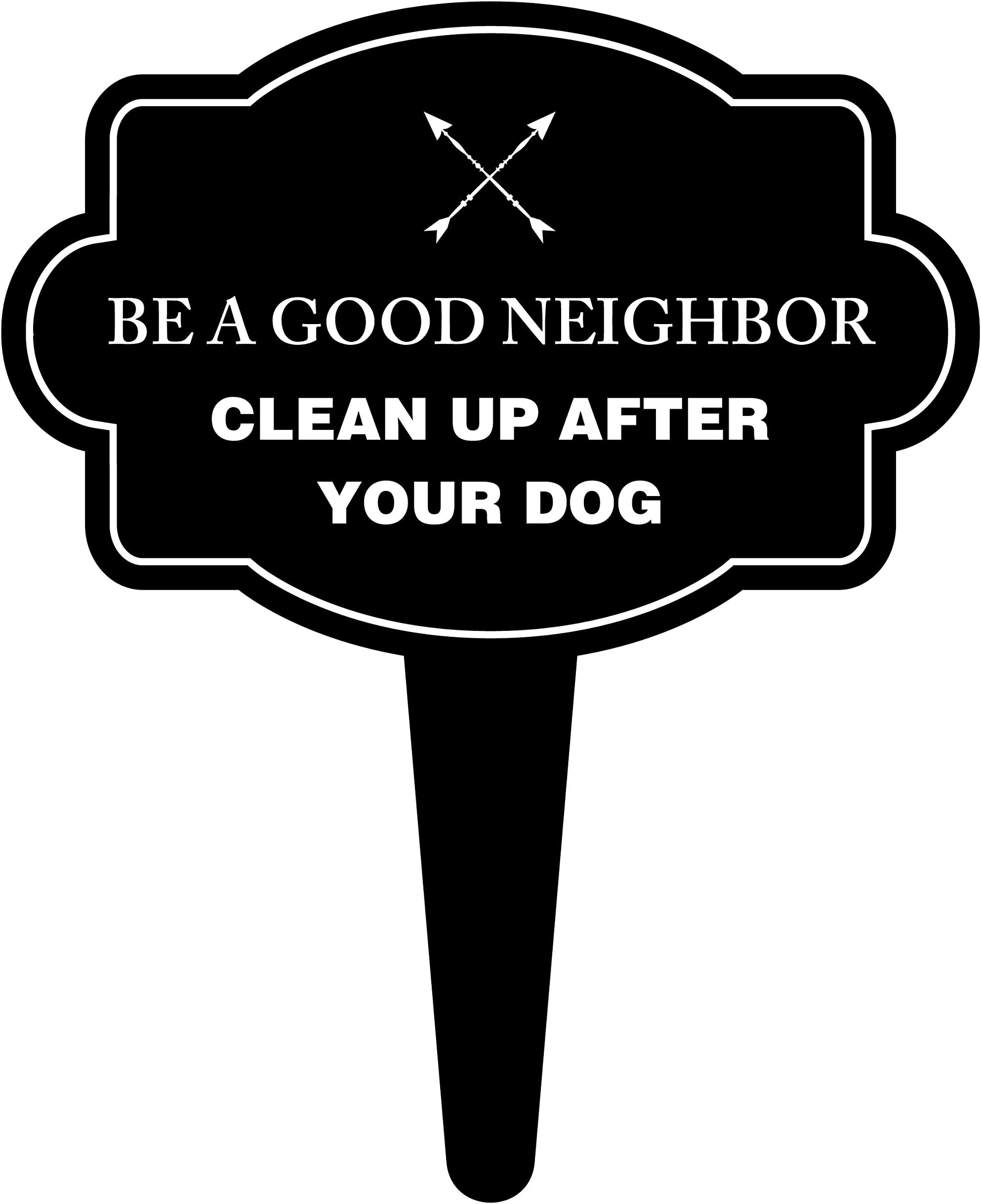 iCandy Products Inc Be A Good Neighbor Clean Up After Your Dog Sign No Poop No Peeing Pet Signs 15.5x18 Inches - Aluminum