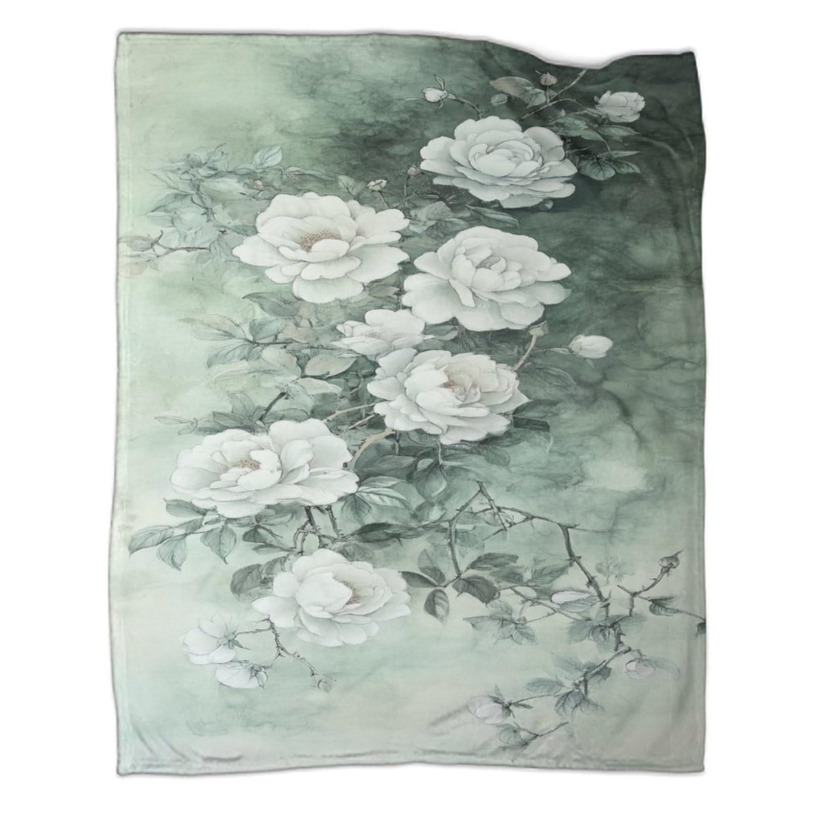 Couverture plante fleur 3D chaude et légère en flanelle douce