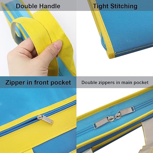 Miniatura 3 de Carpeta de archivos con cremalleras, bolsa negra para documentos tamaño A4, bolsa para oficina y reuniones de negocios