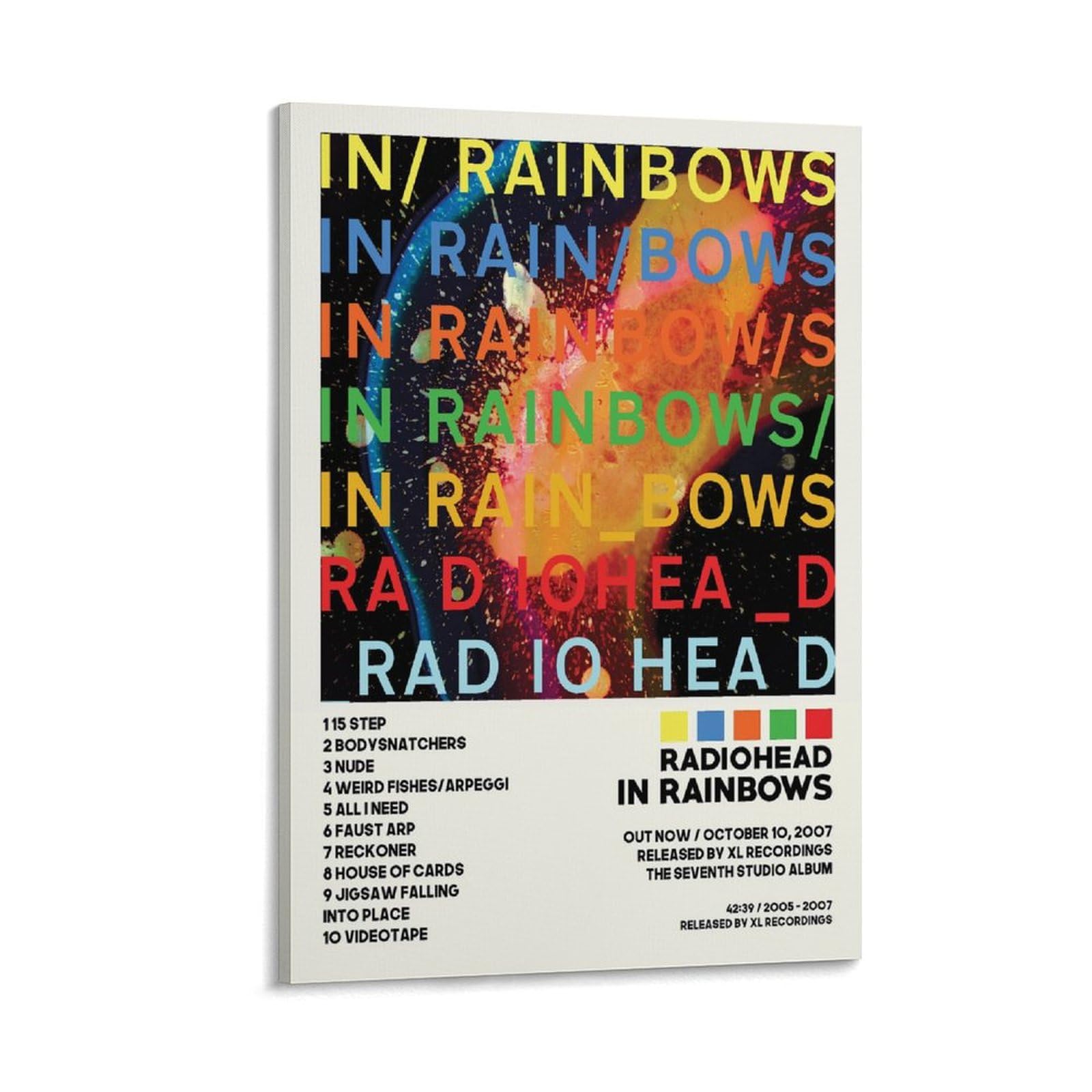LOKLNEYK Radiohead In Rainbows, Poster D'art Mural Moderne Minimaliste