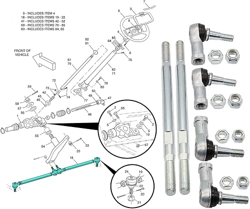 Miniatura 5 de Drive-up Paquete de 2 barras de acoplamiento para carrito de golf EZGO TXT 1994-2001 modelos OEM 70904-G02