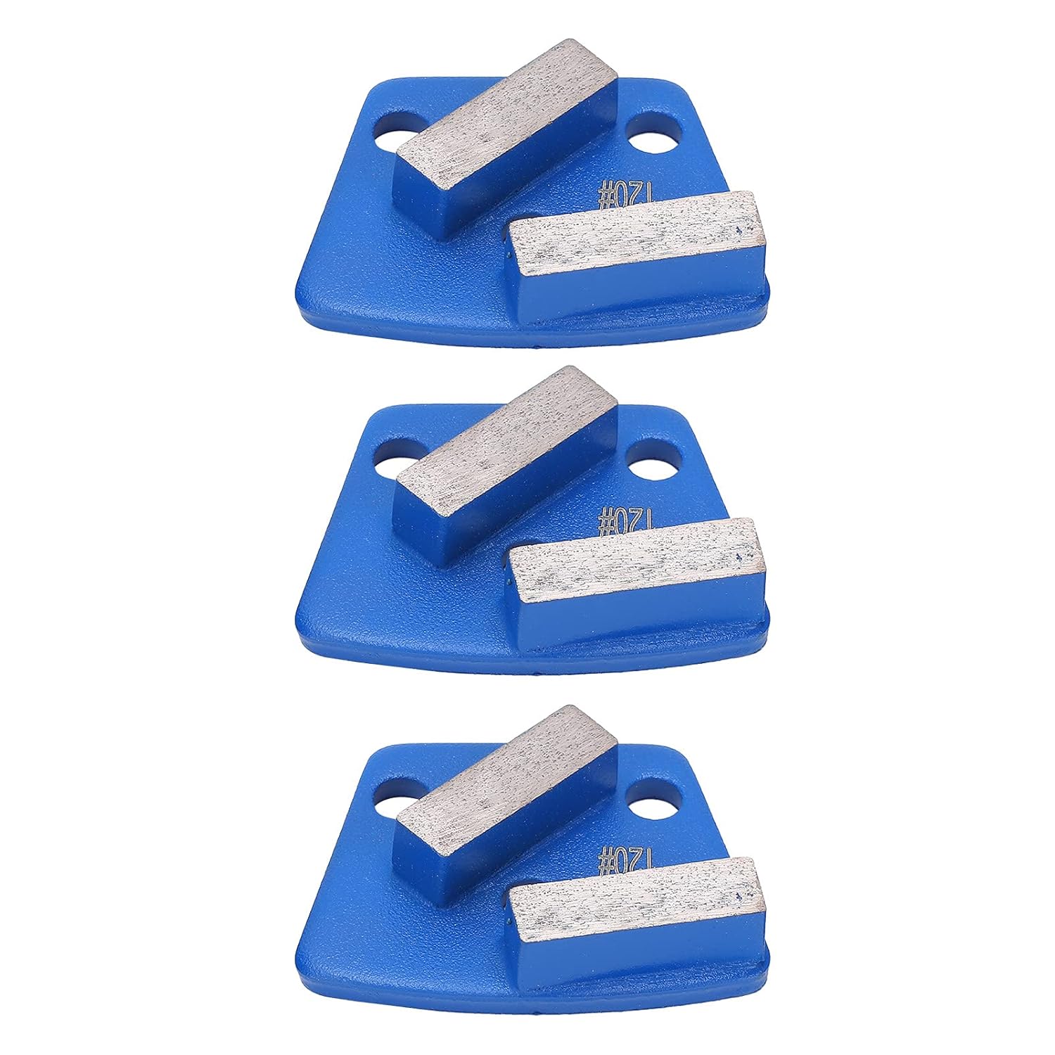 3pcs Trapezoid Grinding Shoes for Concrete Paint Floor, Floor Grinding Discs, Metal Polishing Pads, Cutting Pads with Long Teeth, Coating Disc, Blue 120 Grit