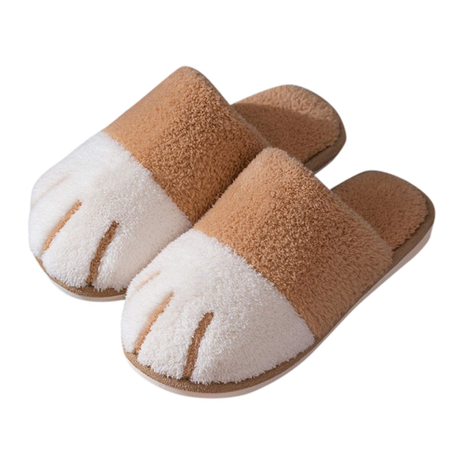 Zoloyo Home Slippers, Fuzzy Animal Slippers for Women Cute Plush Womens House Shoes Cat Paw Pattern