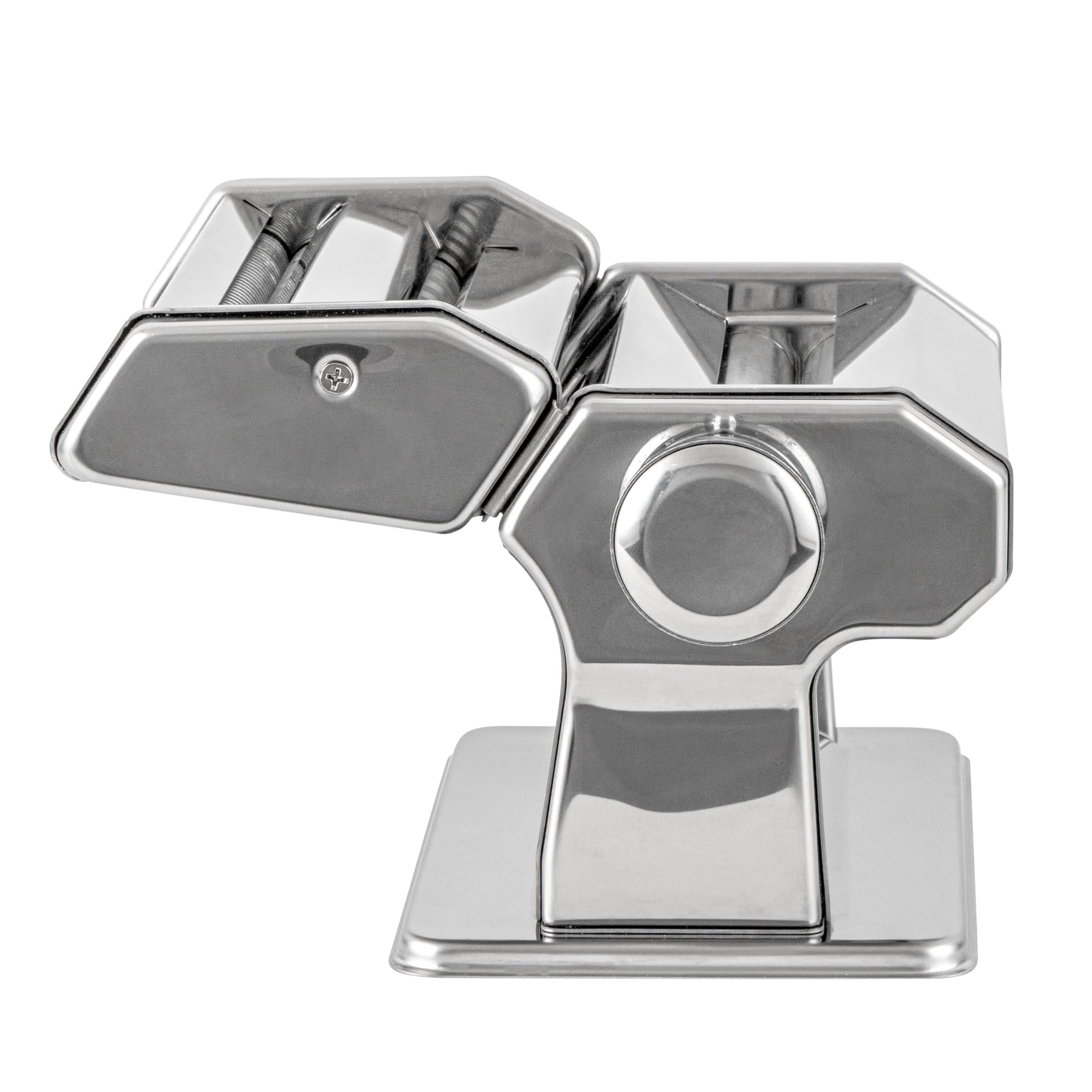 Restaurantware -Met Lux - Máquina para hacer pasta, 1 máquina para hacer pasta con 2 accesorios de corte, 9 ajustes de grosor ajustables, juego de 5 piezas, máquina manual de pasta de acero
