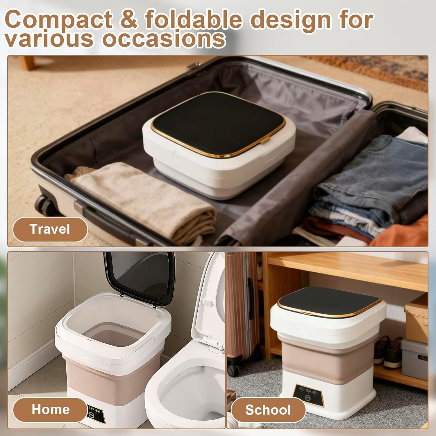 Mini Waschmaschine,13L Miniwaschmaschine Camping Waschmaschine Klein mit Abnehmbarer Trockenkorb 3 Modi Tiefenreinigung Portable Mini Washing Machine,Reisewaschmaschine für Unterwäsche, Babykleidung